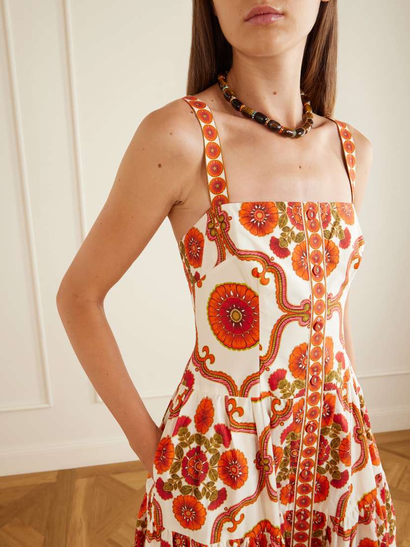 Cara Cara Margarita Tiered Floral-print Cotton-poplin Midi Dress | Thumbnail 4 Cara Cara Margarita Tiered Floral-print Cotton-poplin Midi Dress | Thumbnail 4