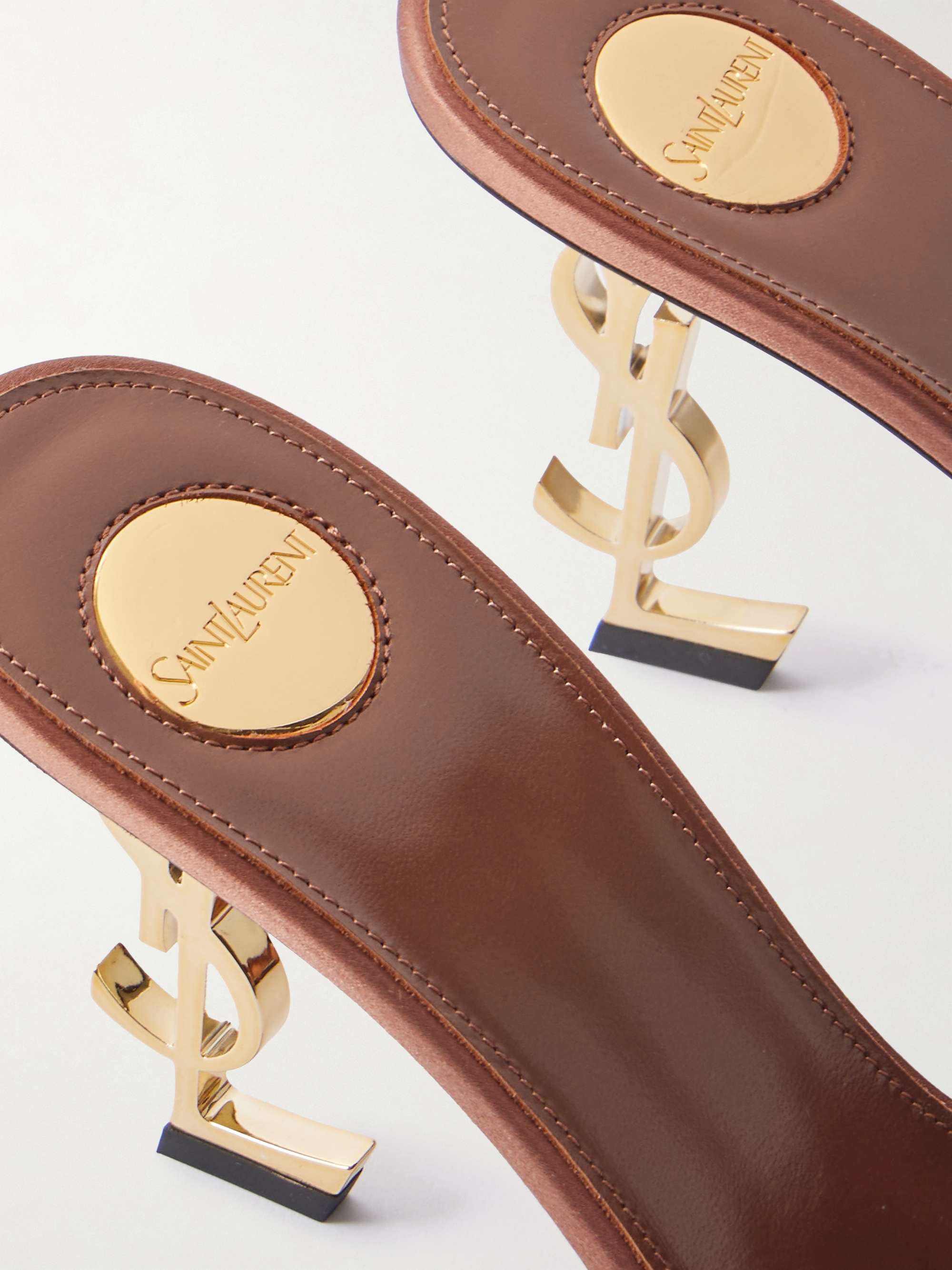 SAINT LAURENT Opyum satin mules | NET-A-PORTER