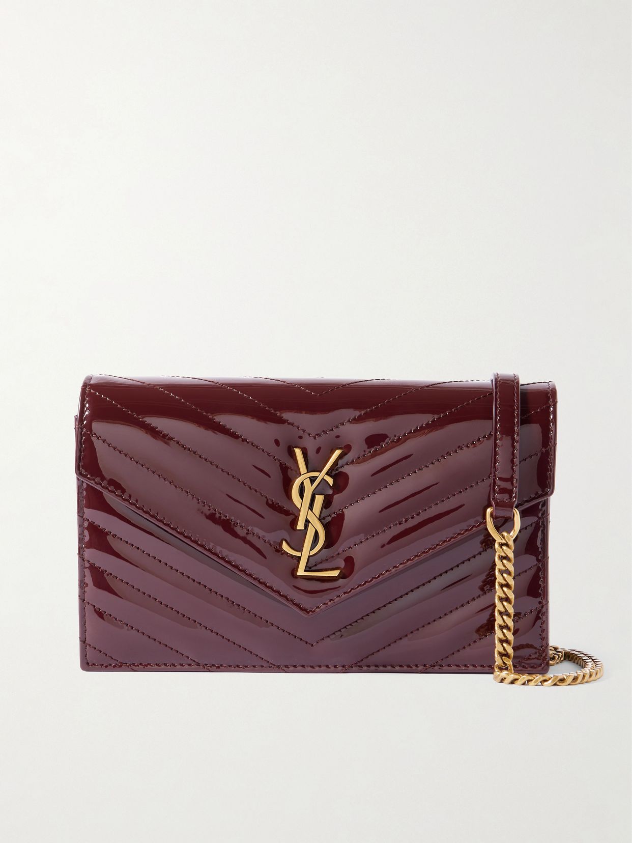 Cassandre Envelope matelassé patent-leather shoulder bag