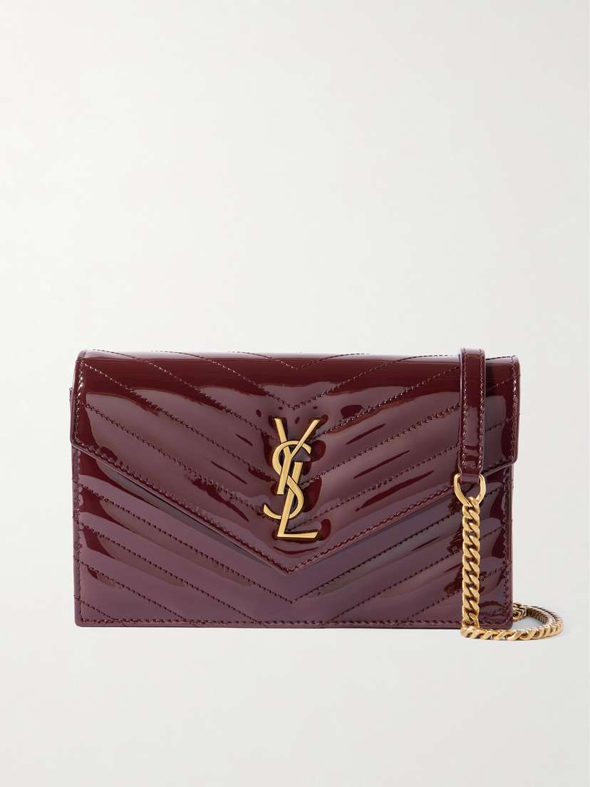 Saint Laurent Cassandre Envelope Matelassé Patent-leather Shoulder Bag