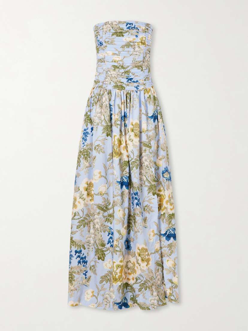 Cara Cara Montreal Strapless Pleated Floral-print Cotton-poplin Maxi Dress | Thumbnail 5