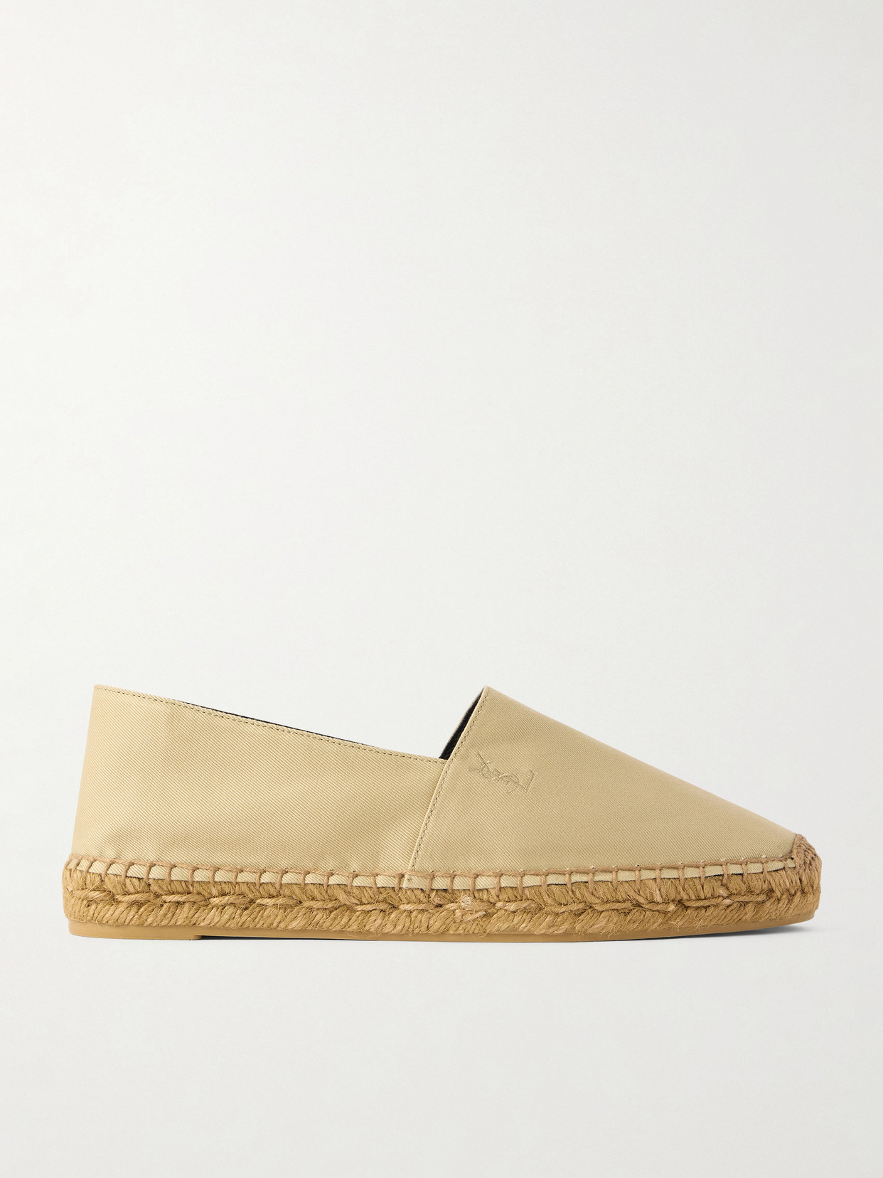 Saint Laurent Embroidered Canvas Espadrilles In Brown