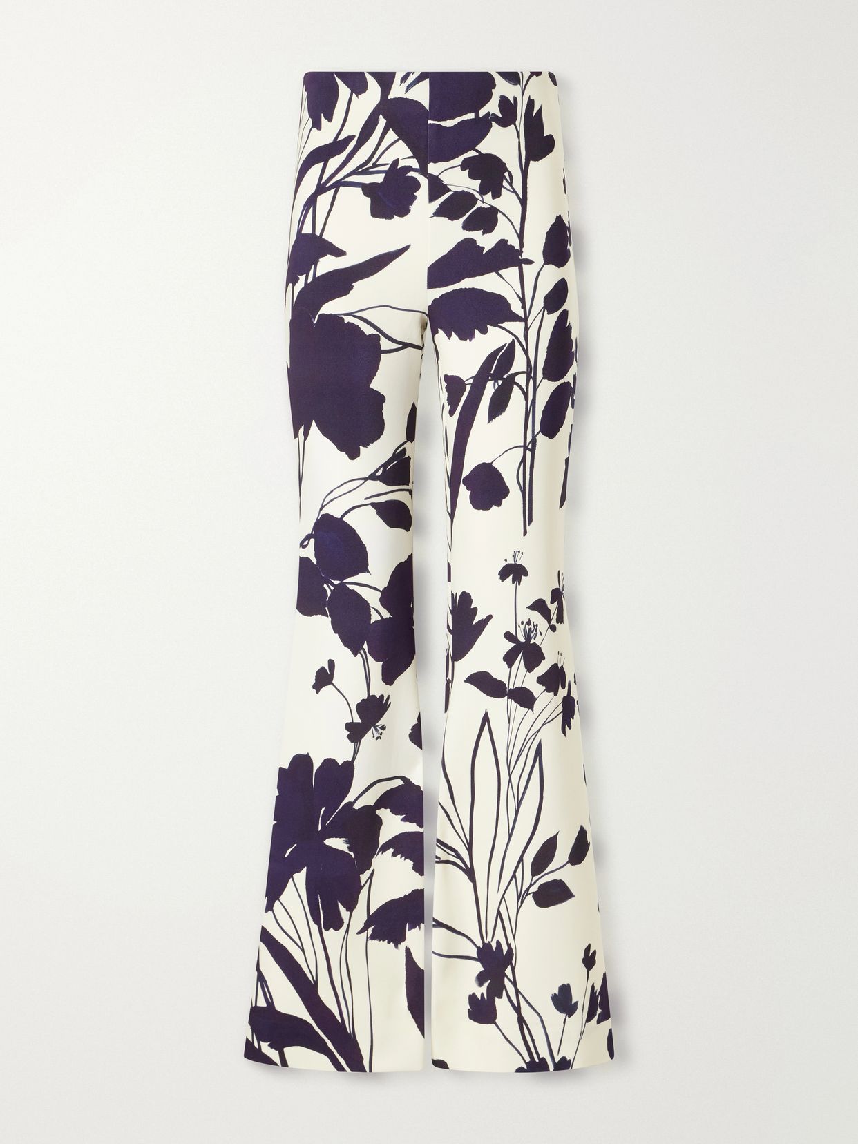 pisa floral print stretch crepe wide leg pants