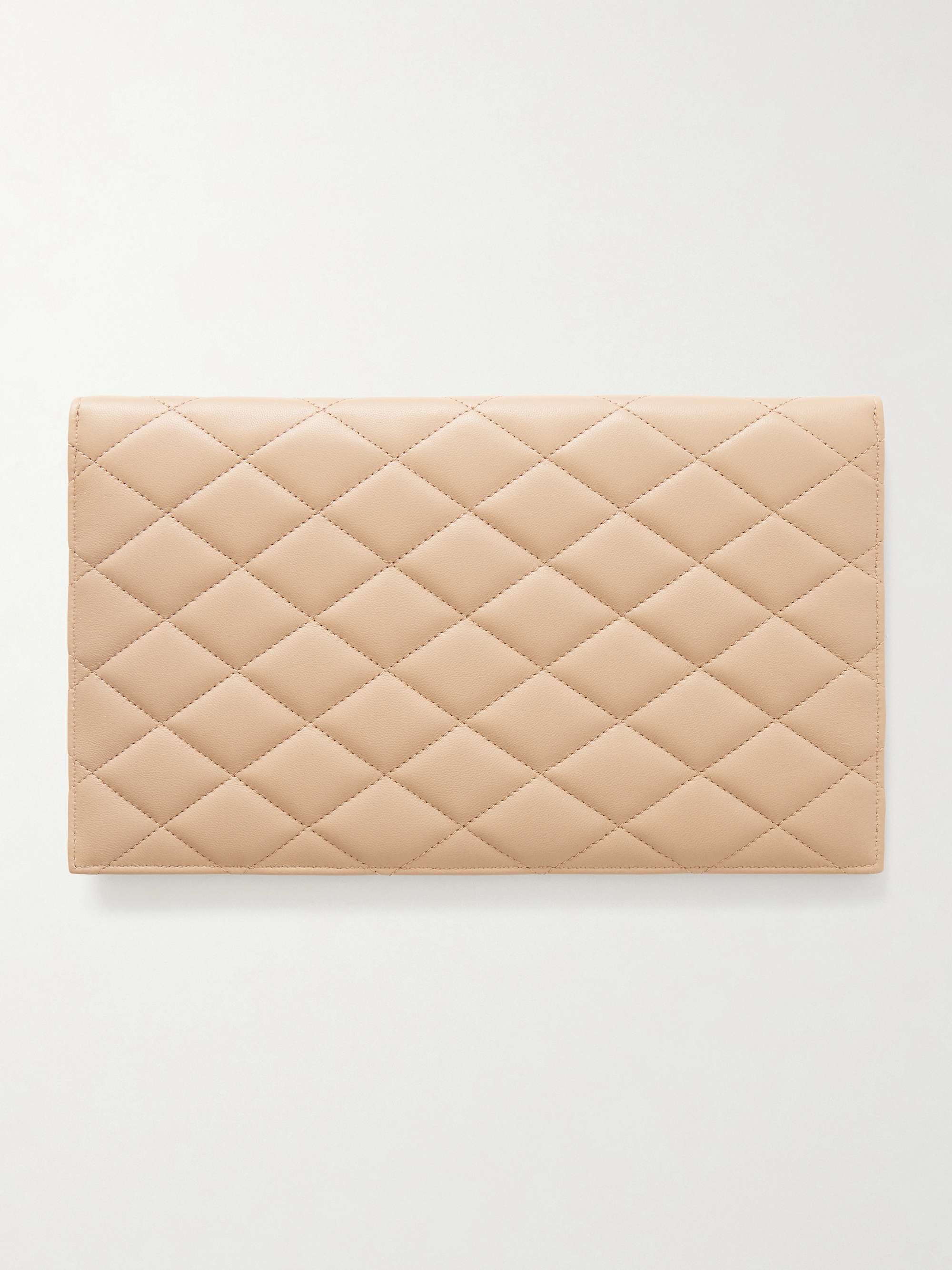 SAINT LAURENT Paris matelassé leather pouch | NET-A-PORTER