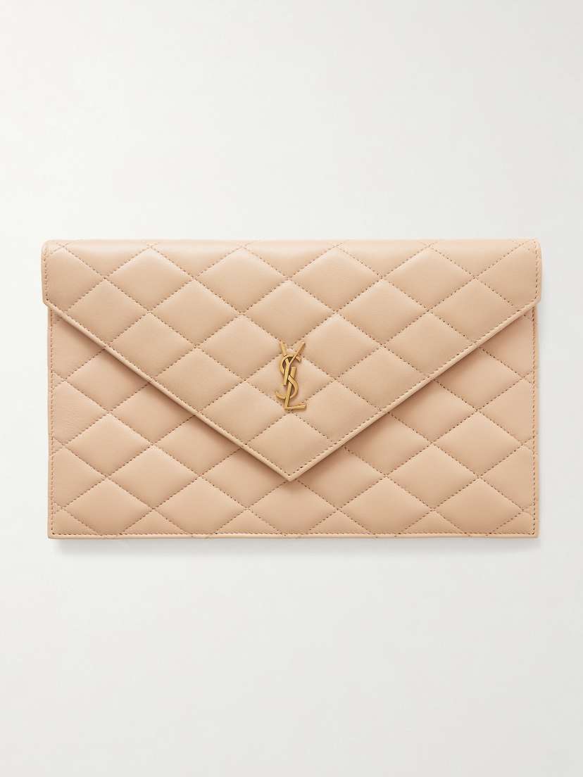 Saint Laurent Paris Matelassé Leather Pouch