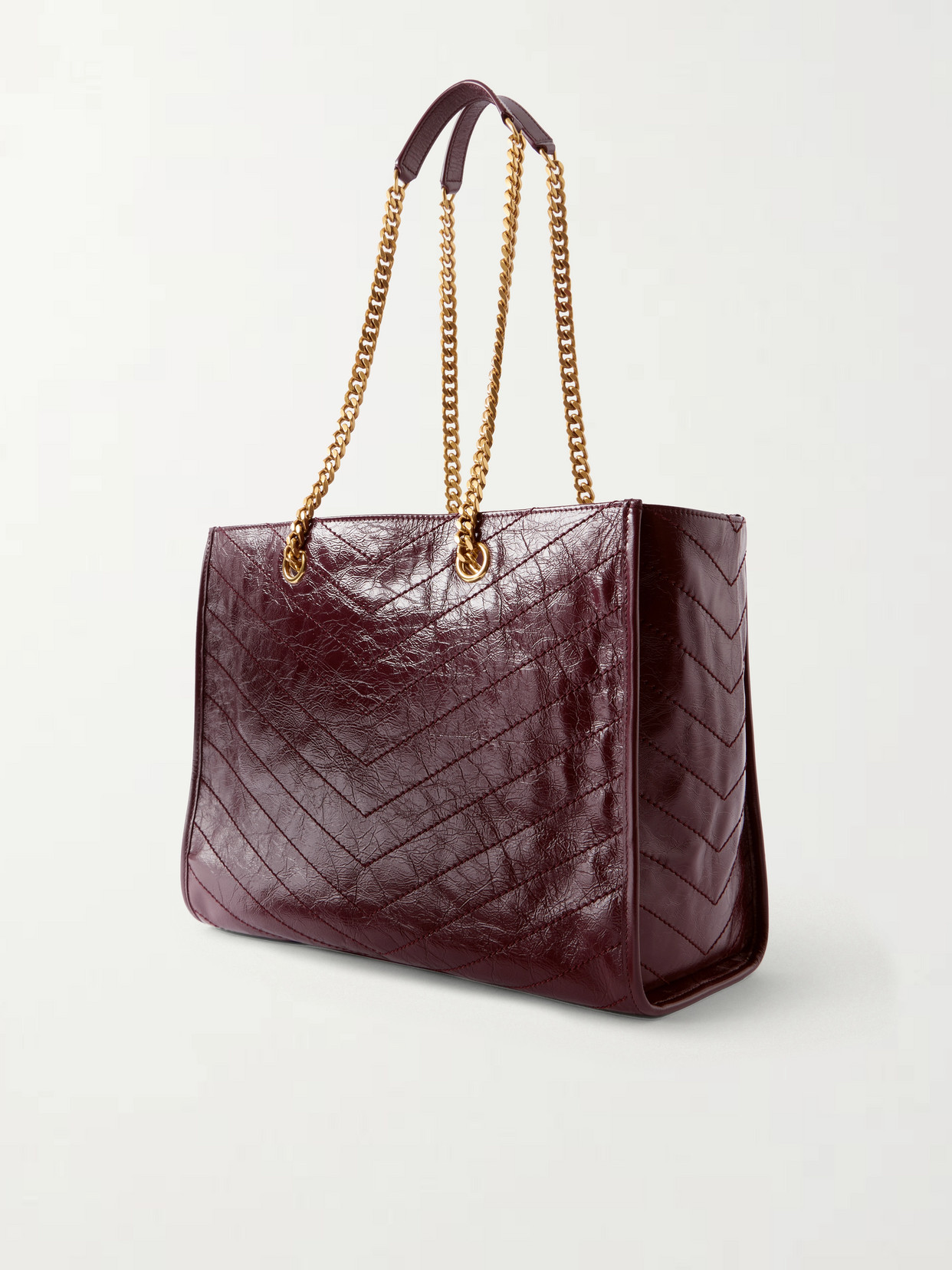 Niki Small Crinkled-Leather Tote