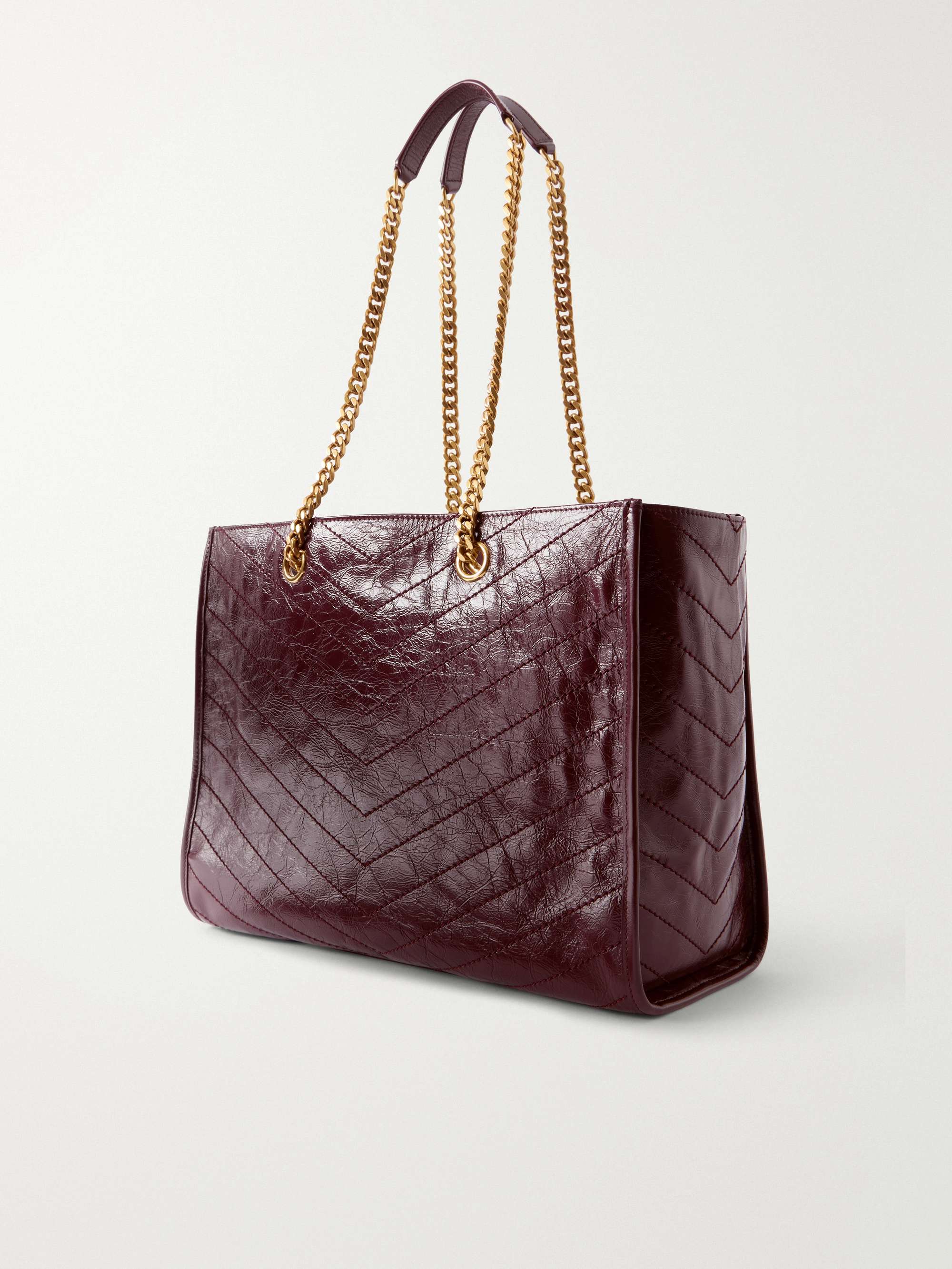 SAINT LAURENT Niki small crinkled-leather tote | NET-A-PORTER