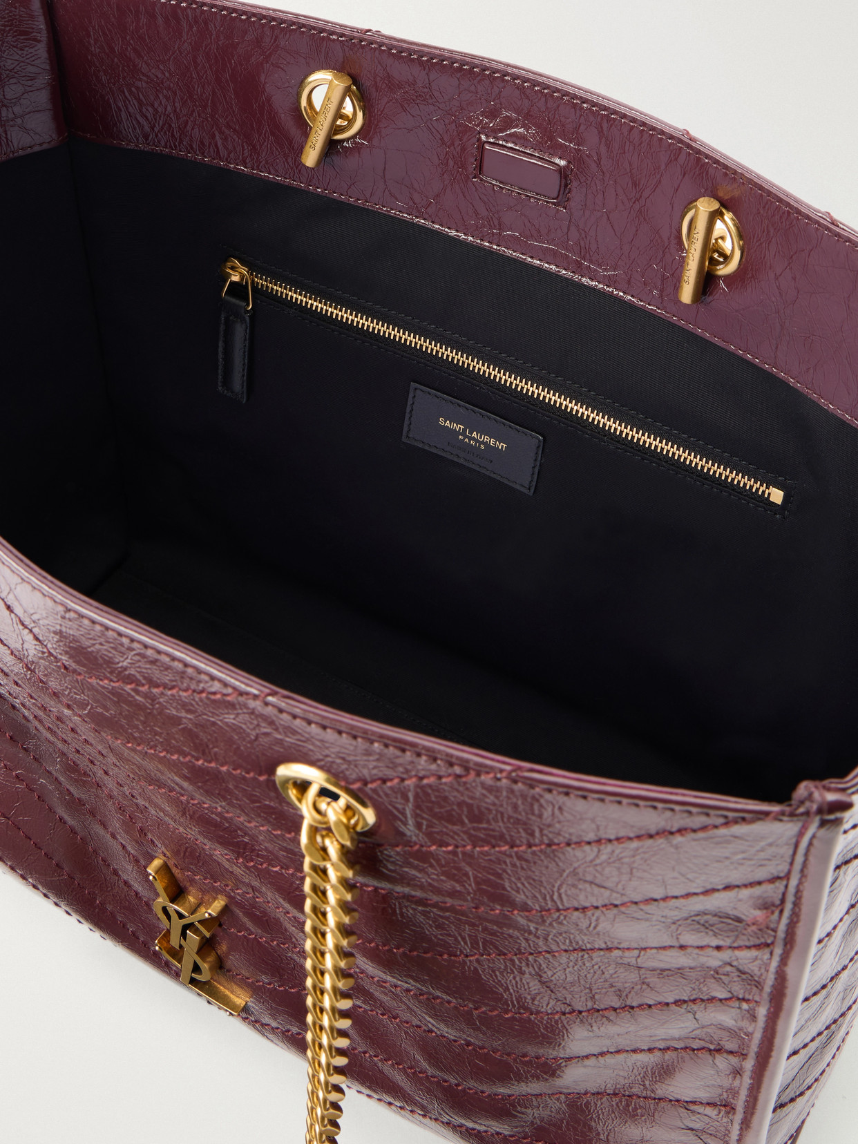 Niki Small Crinkled-Leather Tote