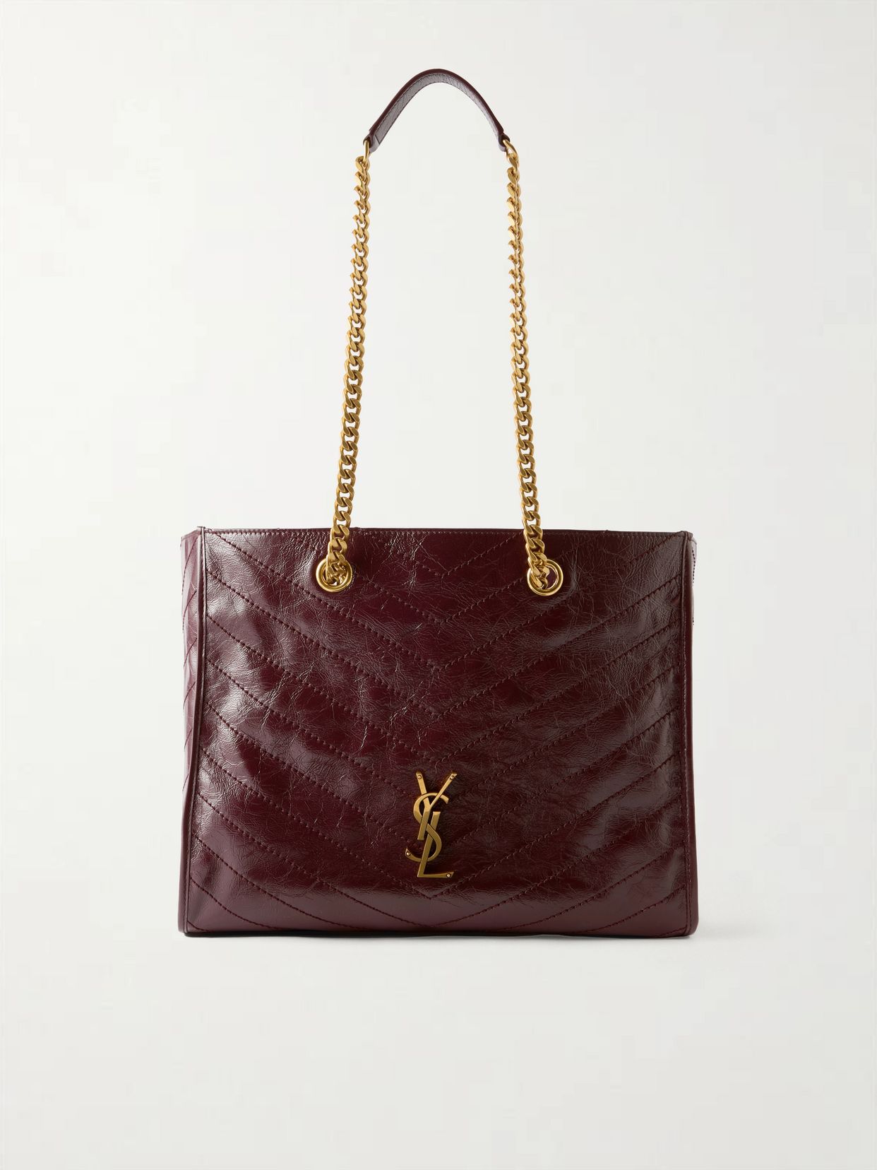 Niki small crinkled-leather tote
