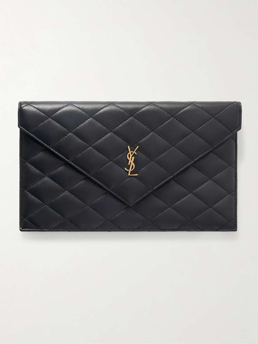 Saint Laurent Paris Matelassé Leather Pouch