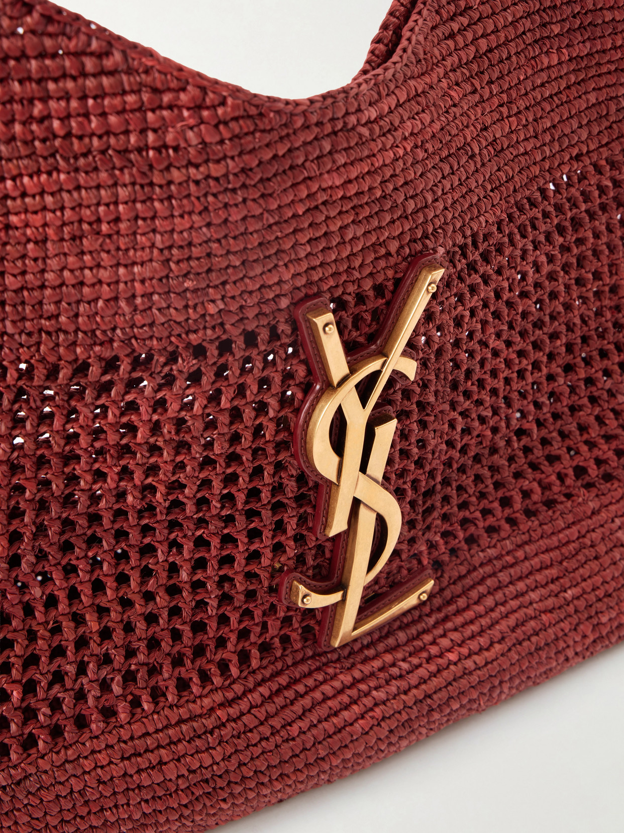 Icare Maxi Leather-Trimmed Raffia Tote