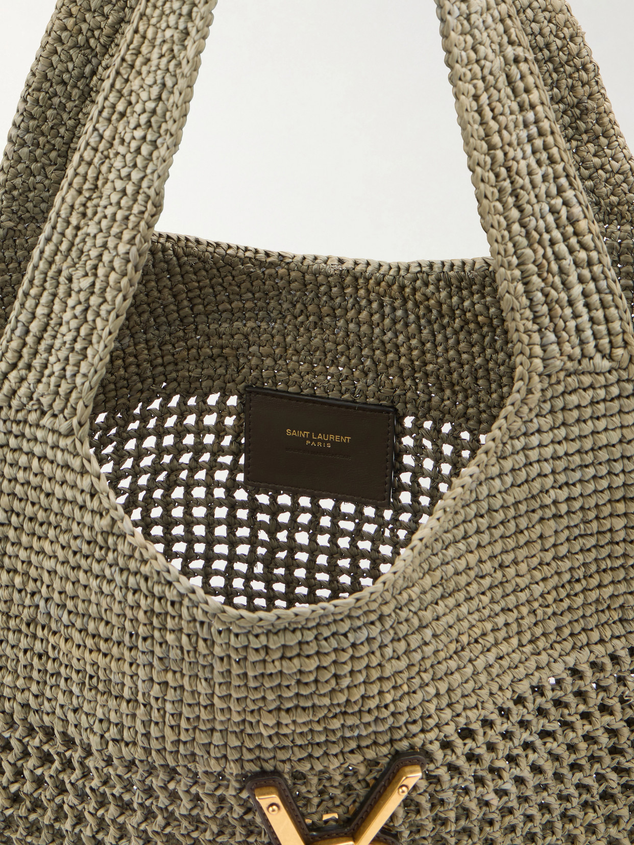Icare Maxi Leather-Trimmed Raffia Tote