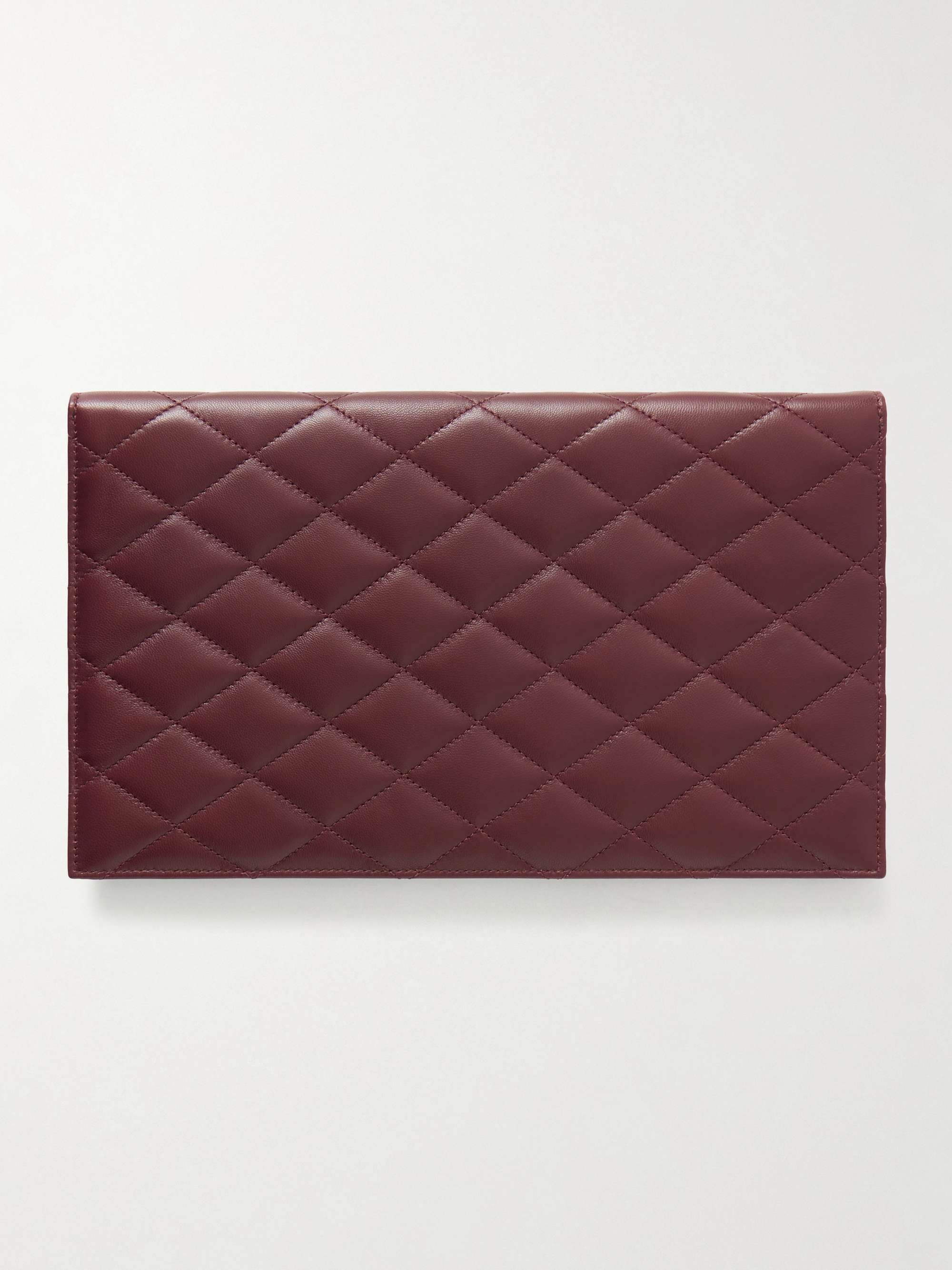 SAINT LAURENT Paris matelassé leather pouch | NET-A-PORTER