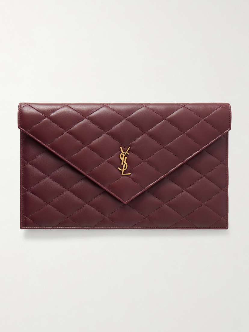 Saint Laurent Paris Matelassé Leather Pouch