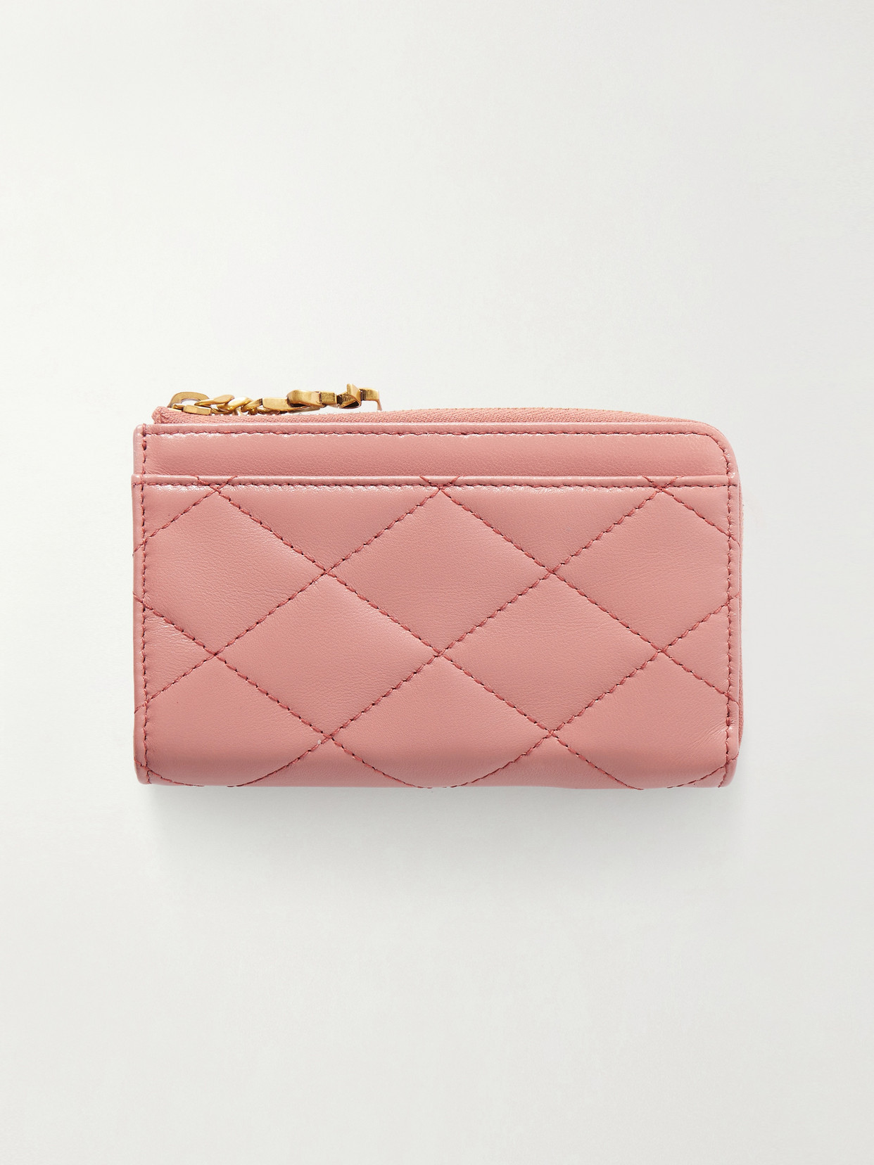 Saint Laurent Quilted Leather Wallet In Pink