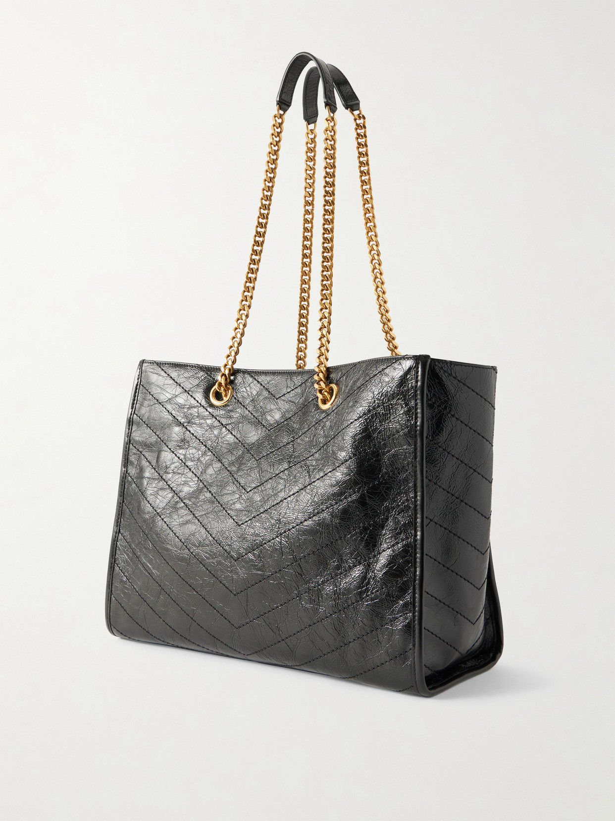 Niki Small Crinkled-Leather Tote