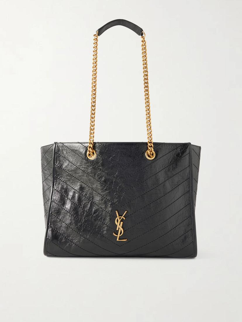 Niki small crinkled-leather tote