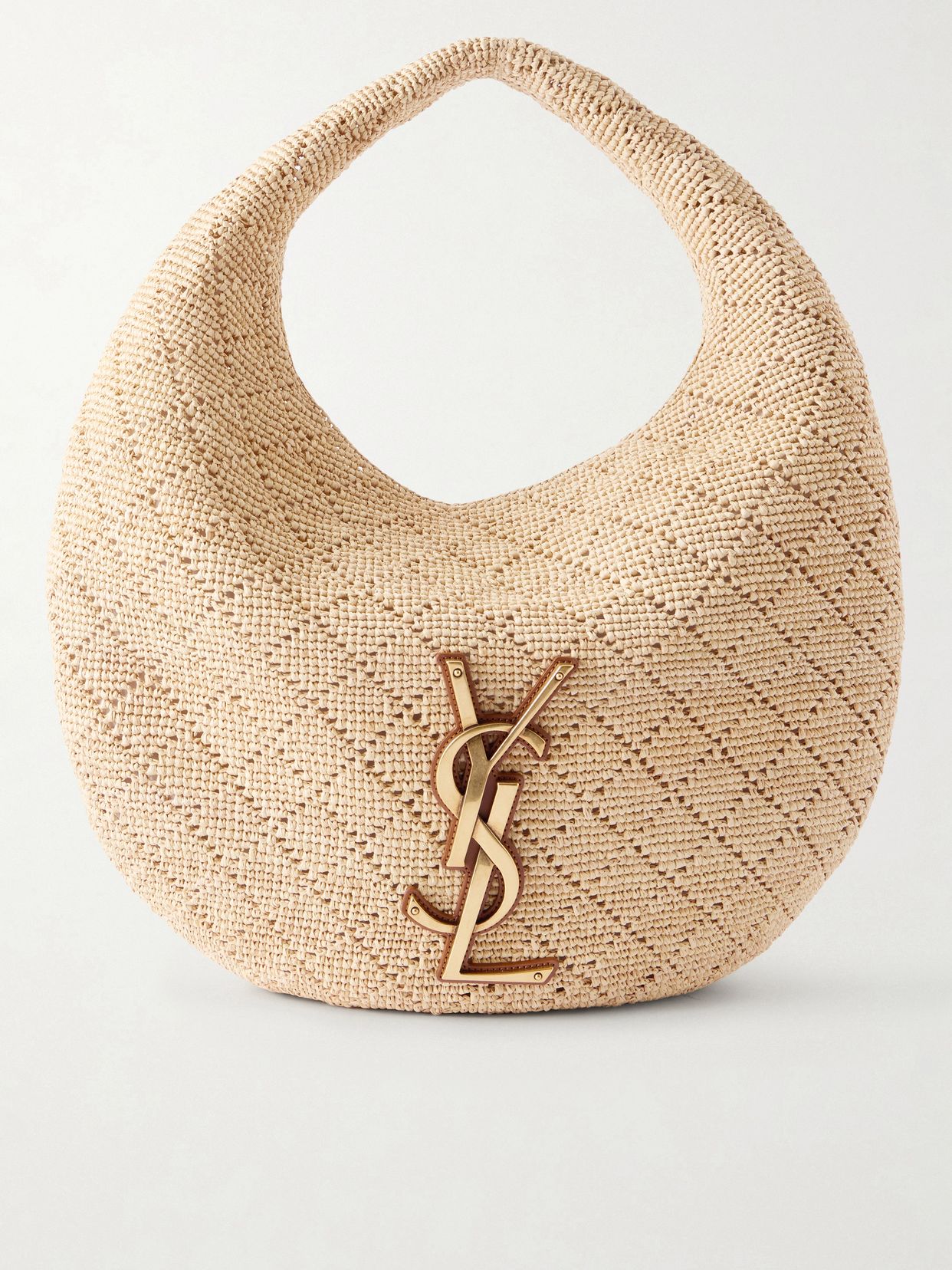 Icare Cassandre-embellished woven raffia shoulder bag