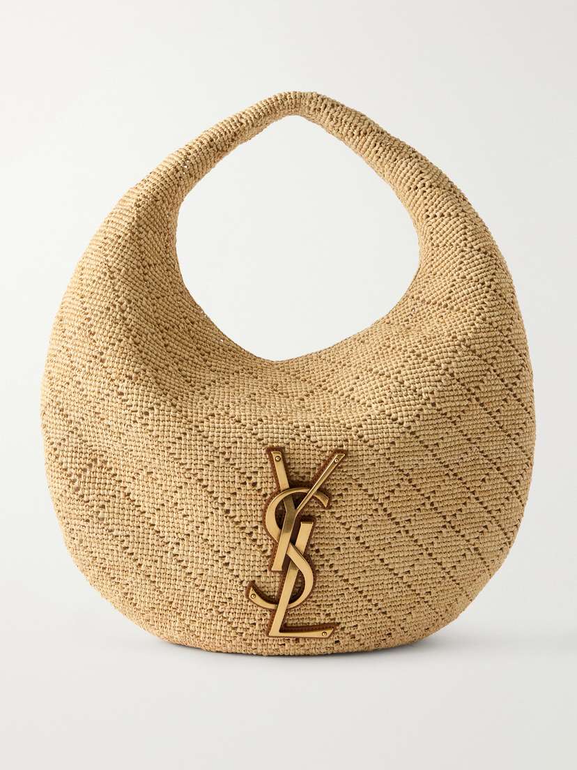 Saint Laurent Woven Raffia Shoulder Bag