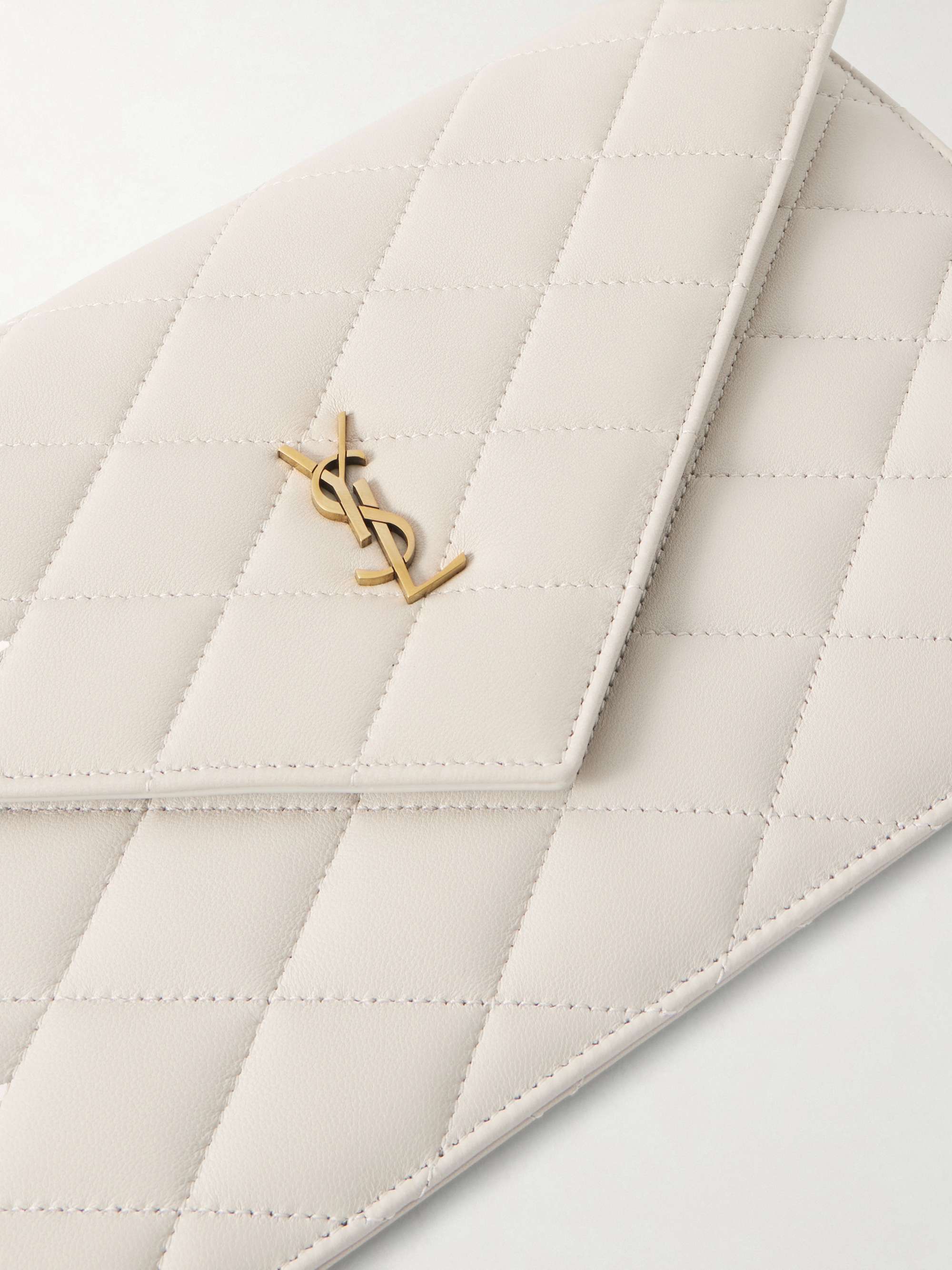 SAINT LAURENT Paris matelassé leather pouch | NET-A-PORTER