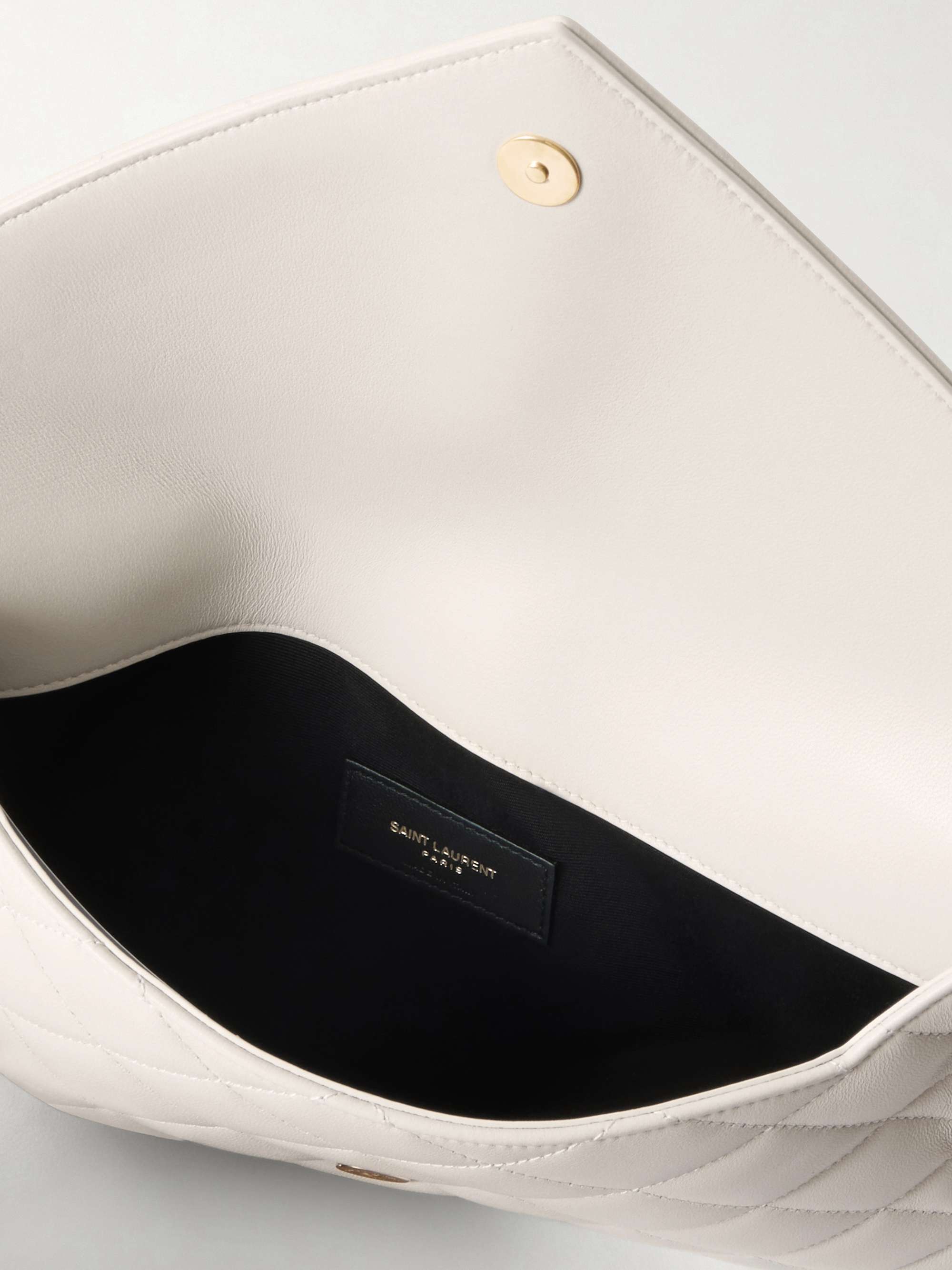 SAINT LAURENT Matelassé leather clutch | NET-A-PORTER