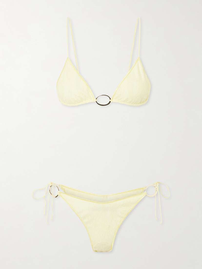 Oséree Lurex-trimmed Lace Bikini