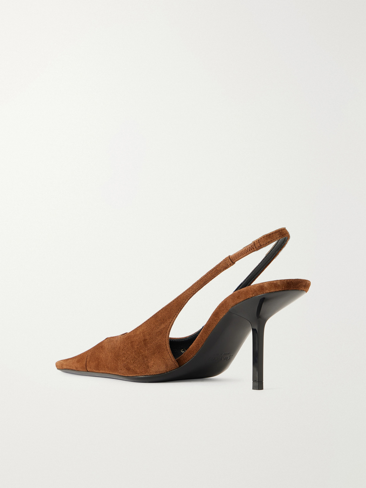 Babylone Glossed-Leather Slingback