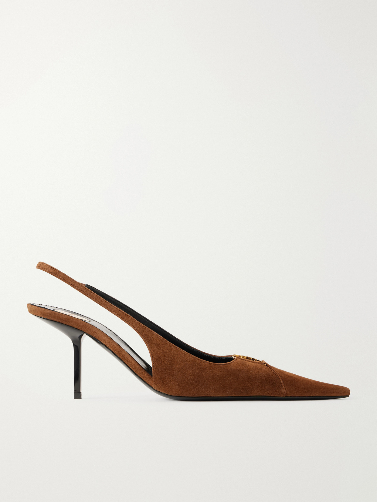 Babylone Glossed-Leather Slingback