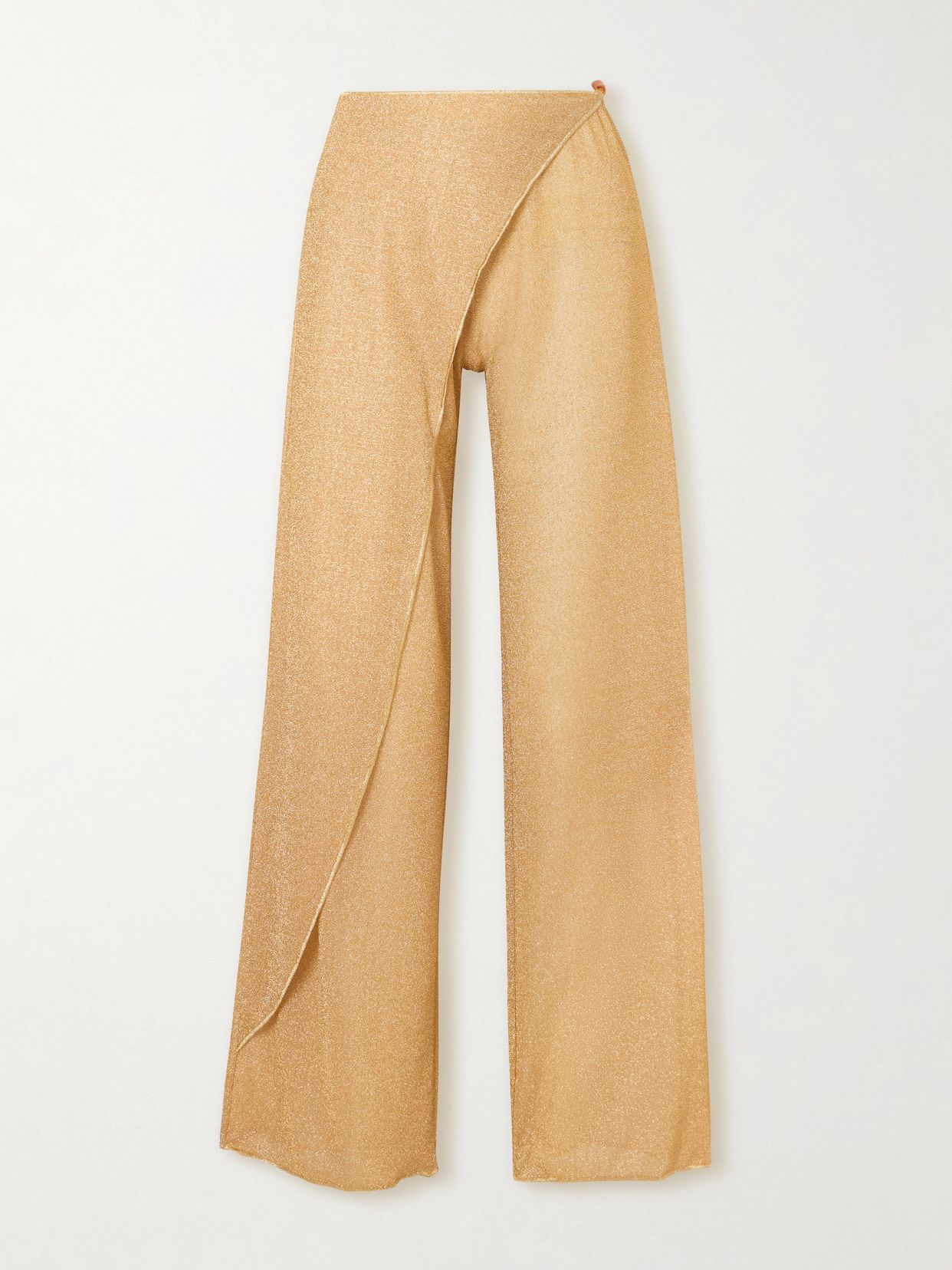 Lumiere embellished Lurex wide-leg pareo pants
