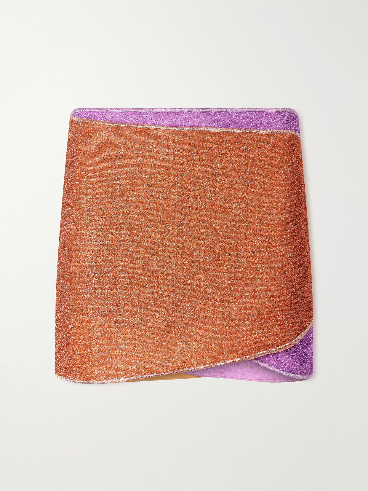 Oseree Lumière Double Metallic Lurex Mini Skirt In Purple