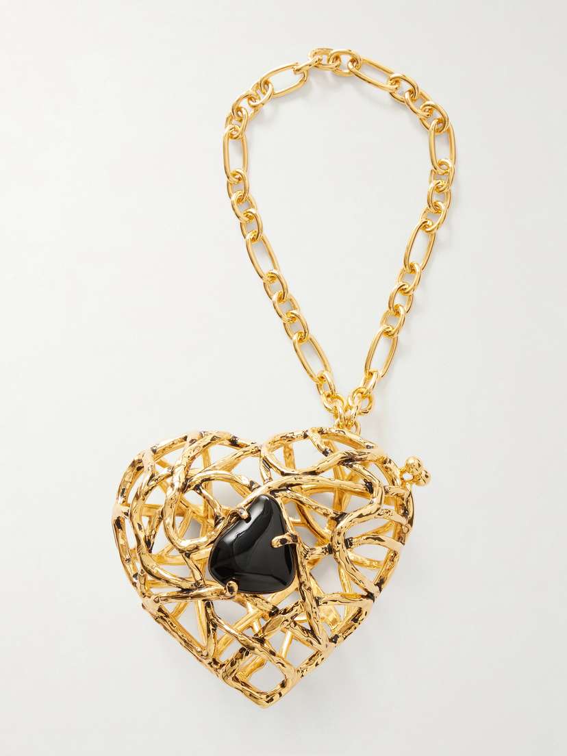 Saint Laurent tone And Stone Keychain