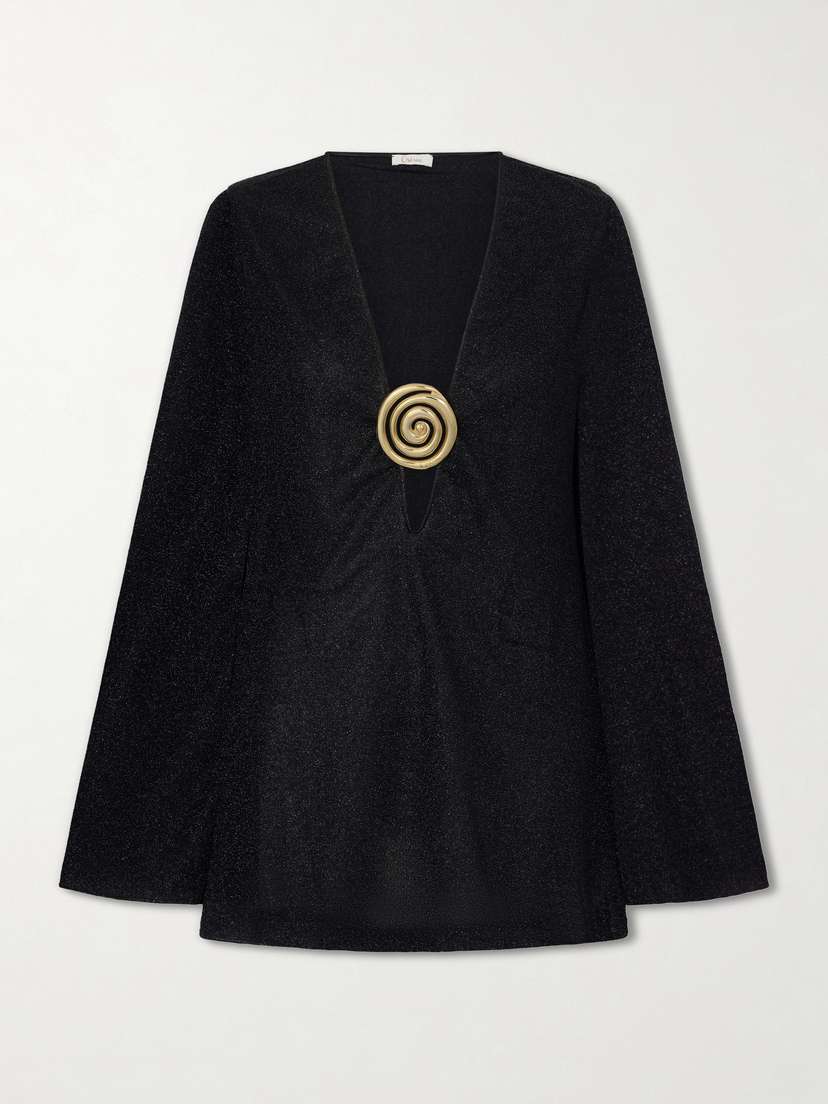 Oséree Lumiere Spiral Embellished Lurex Coverup | Thumbnail 5 Oséree Lumiere Spiral Embellished Lurex Coverup | Thumbnail 5