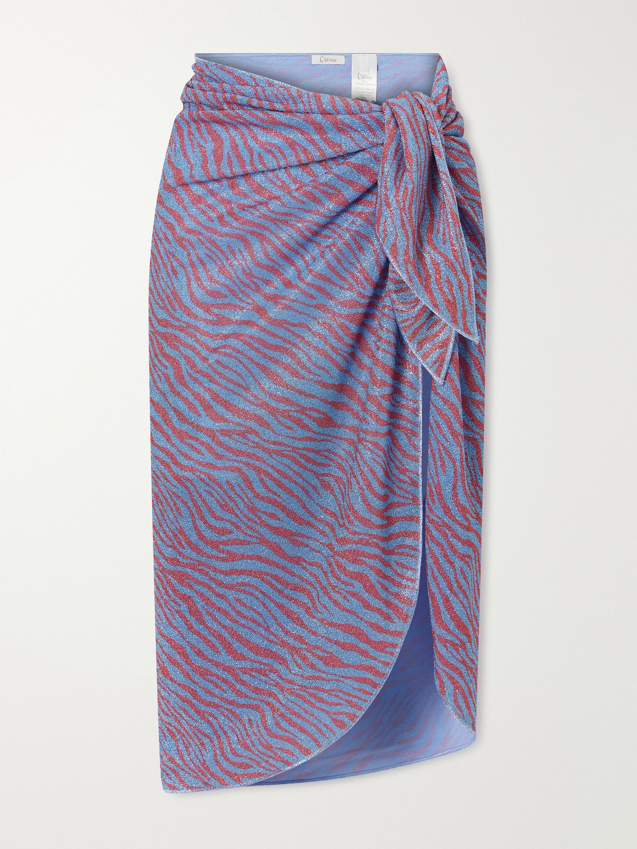 Oseree Animalier Metallic Lurex Coverup In Blue