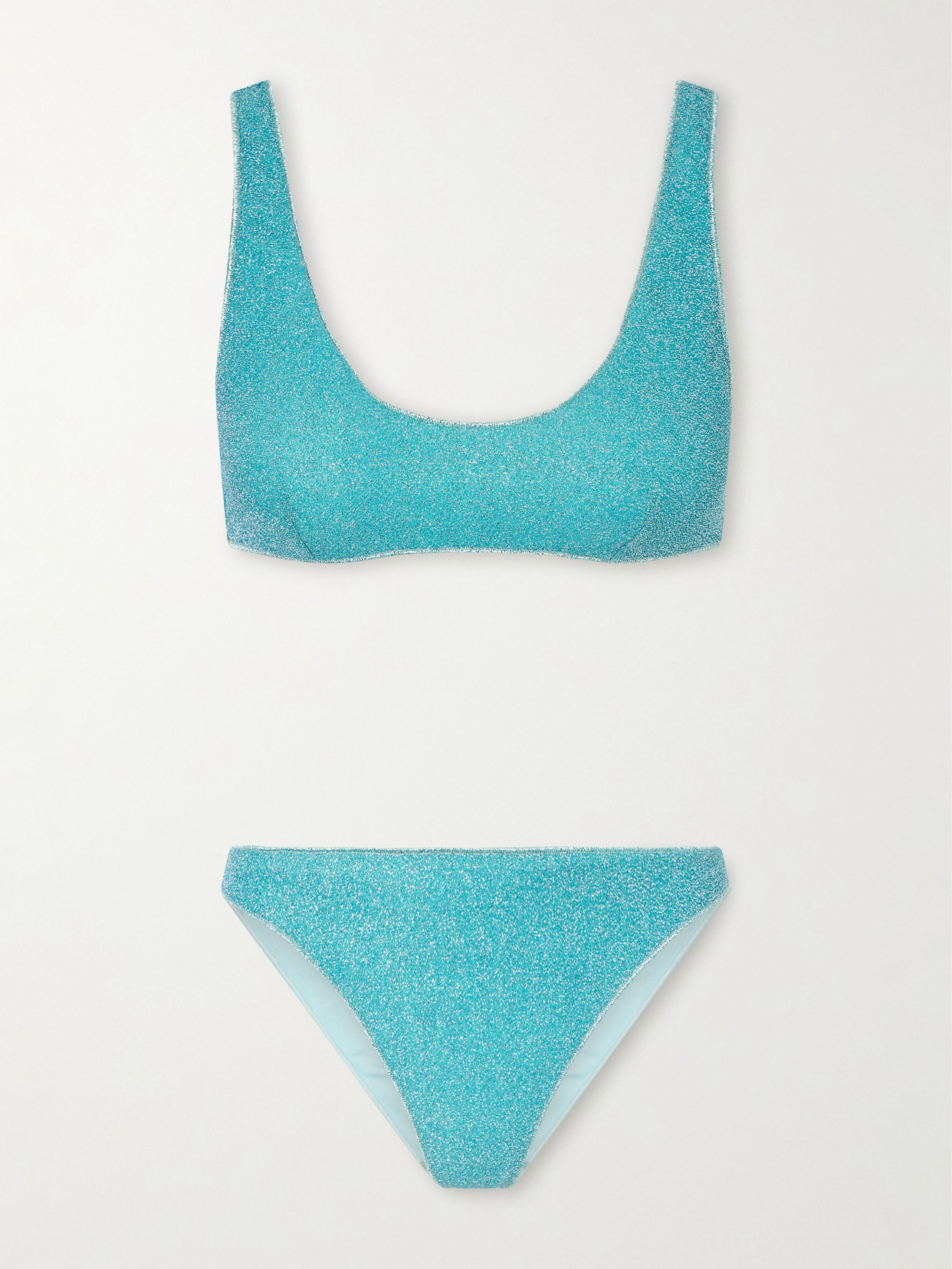 Oseree Lumière Metallic Bikini In Blue