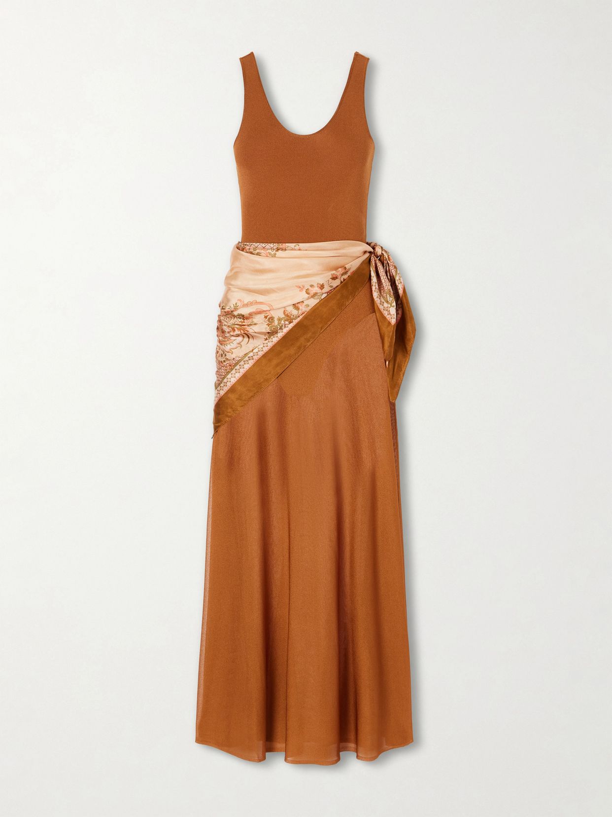 Aster scarf mesh maxi dress