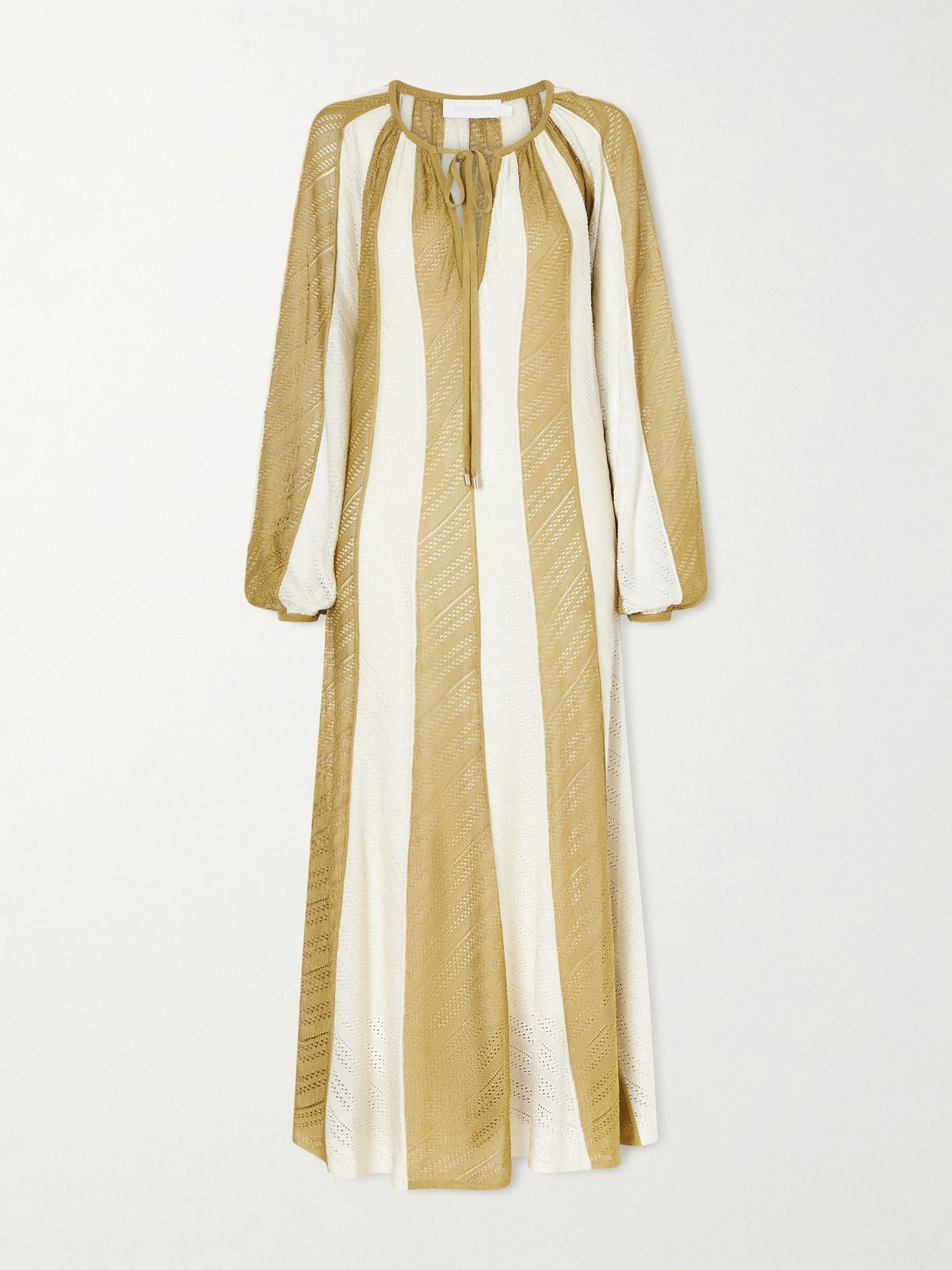 mahon splice striped mesh midi dress