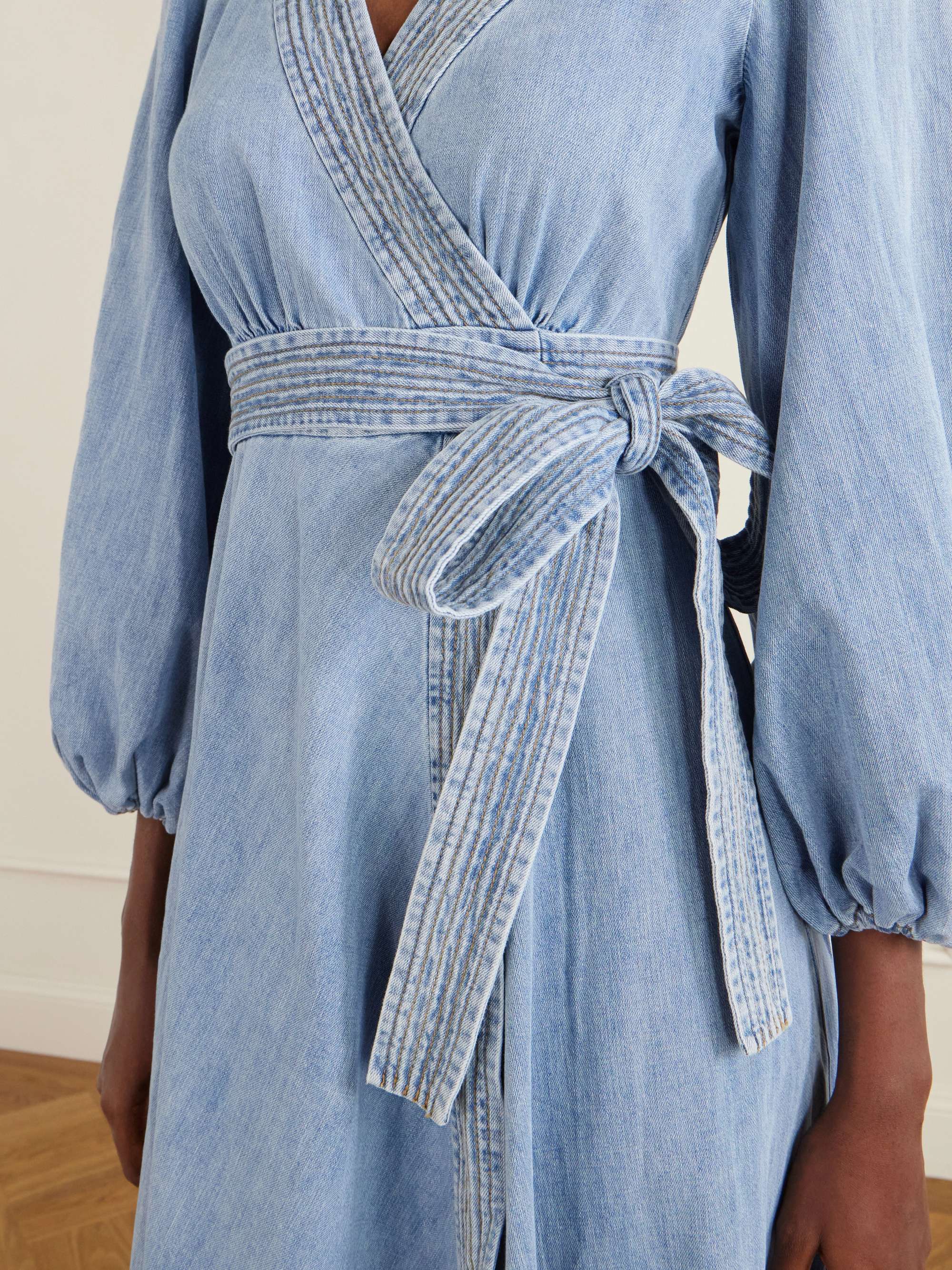 ZIMMERMANN Indra denim midi dress | NET-A-PORTER