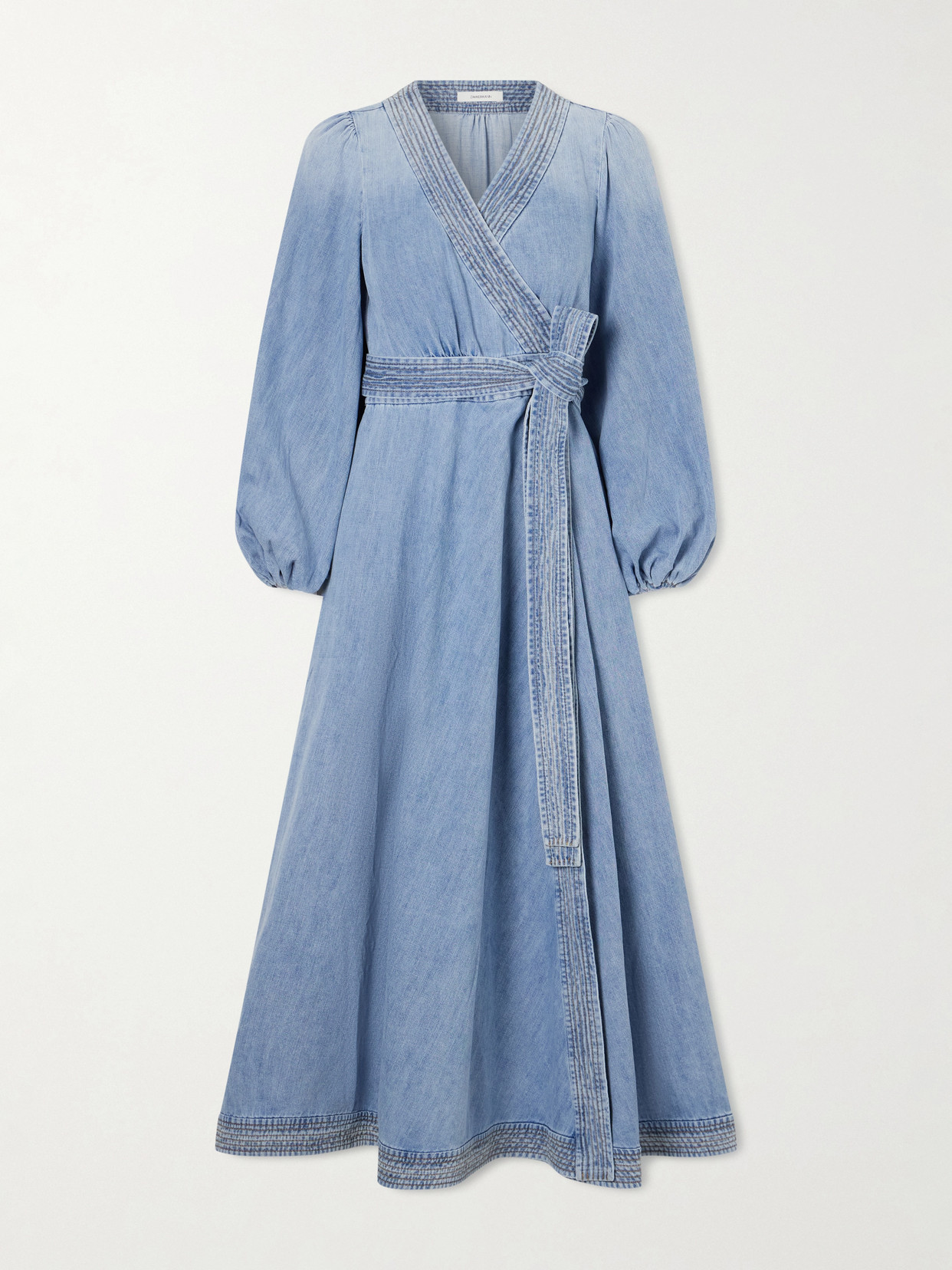Zimmermann Indra Denim Midi Dress In Blue