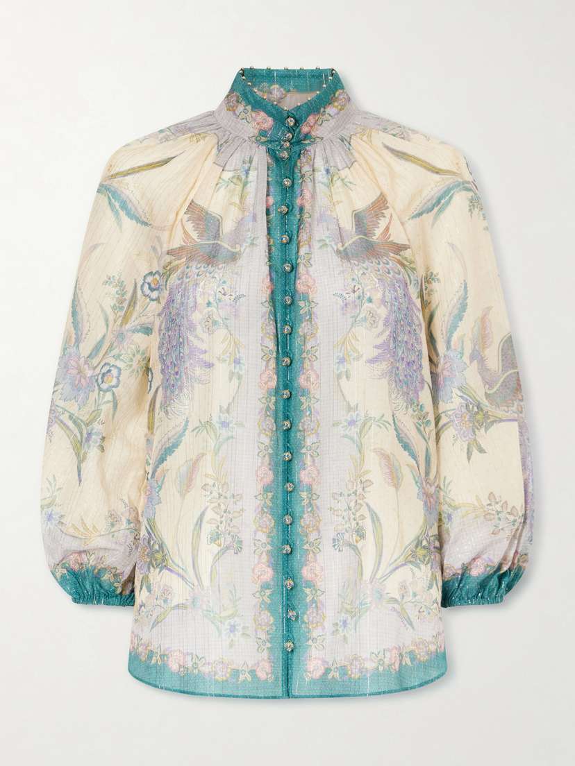 Zimmermann Indra Billow Metallic Cotton And Silk-blend Blouse | Thumbnail 6 Zimmermann Indra Billow Metallic Cotton And Silk-blend Blouse | Thumbnail 6
