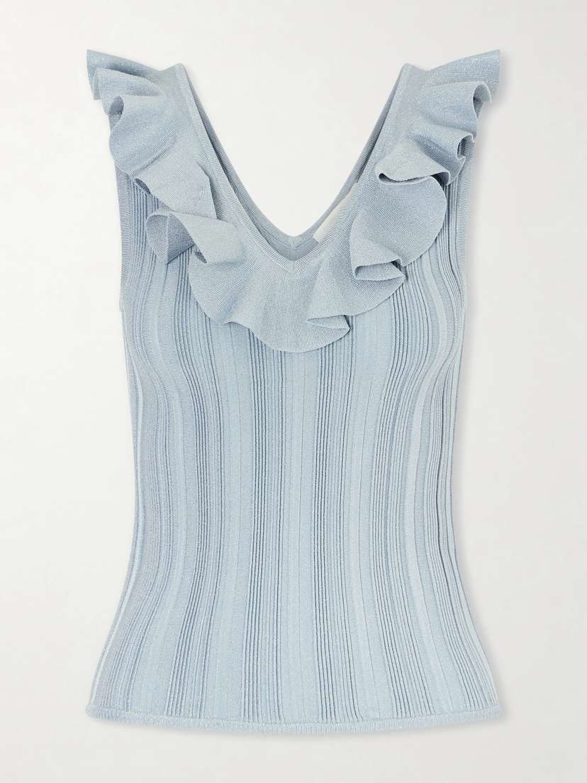 Zimmermann Aster Metallic Ruffled Top