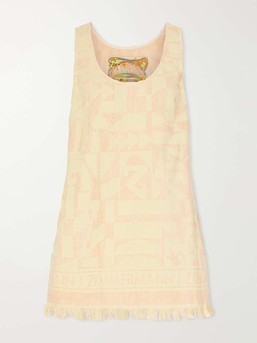 Zimmermann Solstice Logo-jacquard Fringed Cotton-terry Mini Dress | Thumbnail 5 Zimmermann Solstice Logo-jacquard Fringed Cotton-terry Mini Dress | Thumbnail 5
