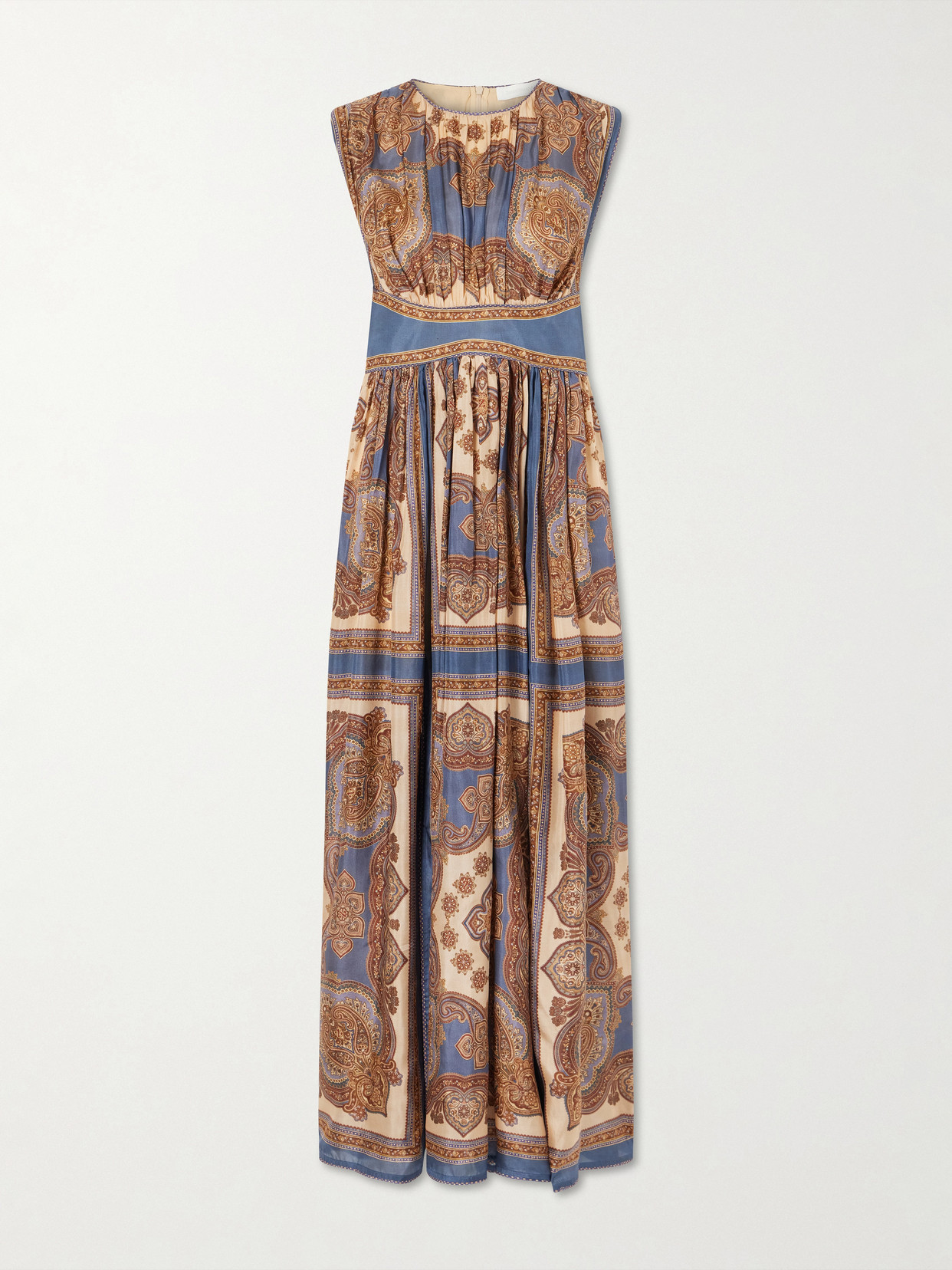 Zimmermann Womens Dark Blue Paisley Mahon Printed Silk Maxi Dress In Animal Print