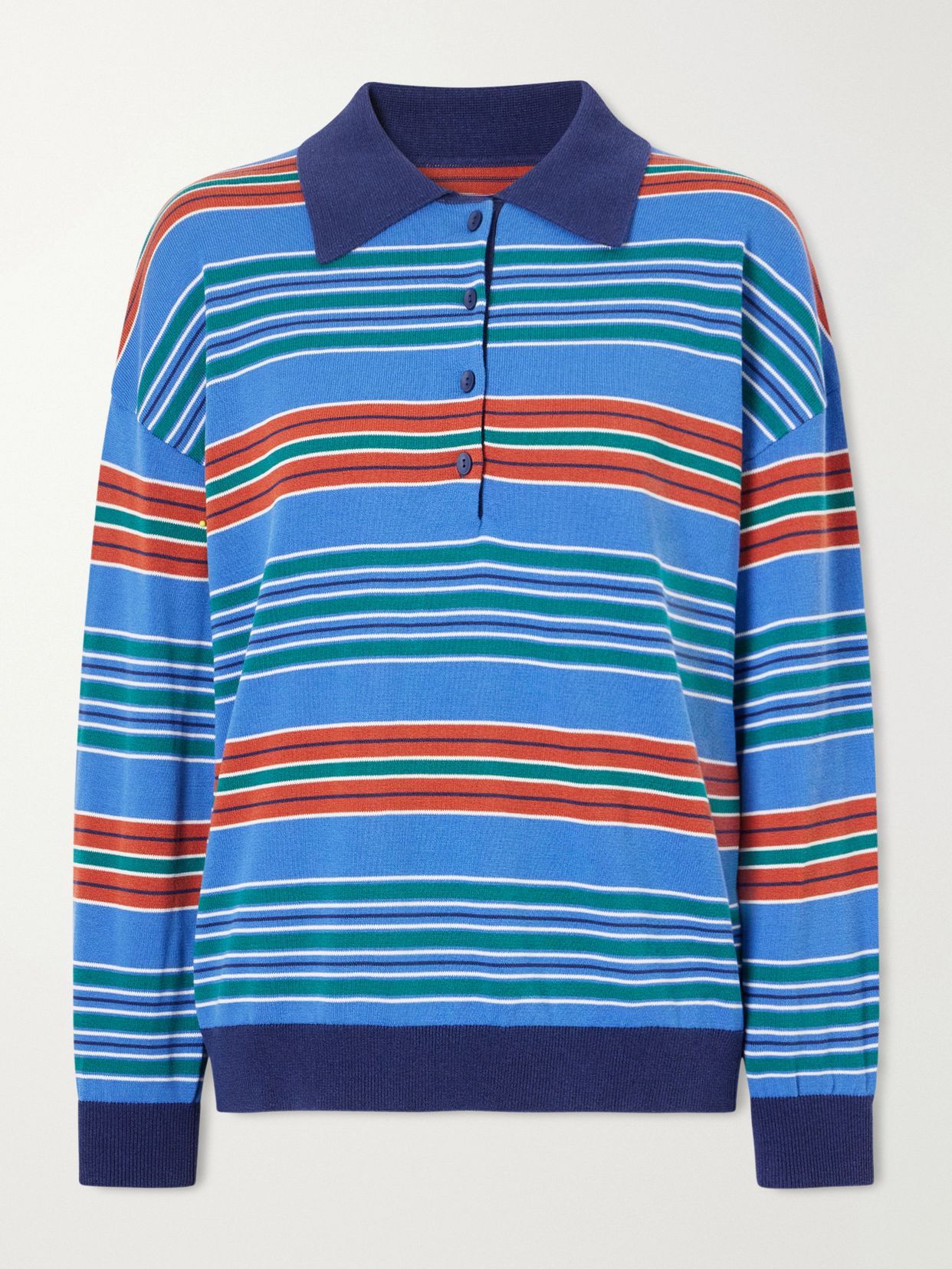 striped jersey polo shirt