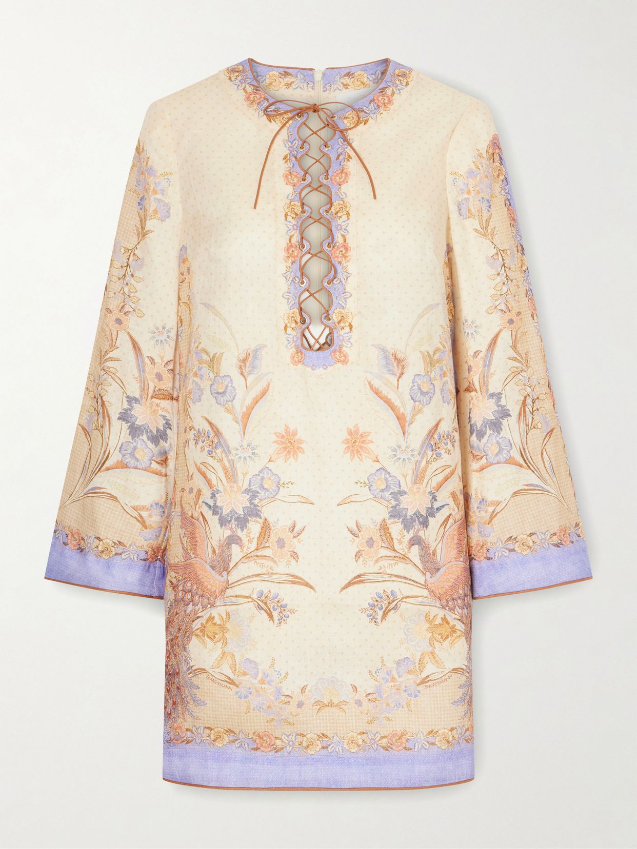 Zimmermann Indra Printed Linen Mini Dress