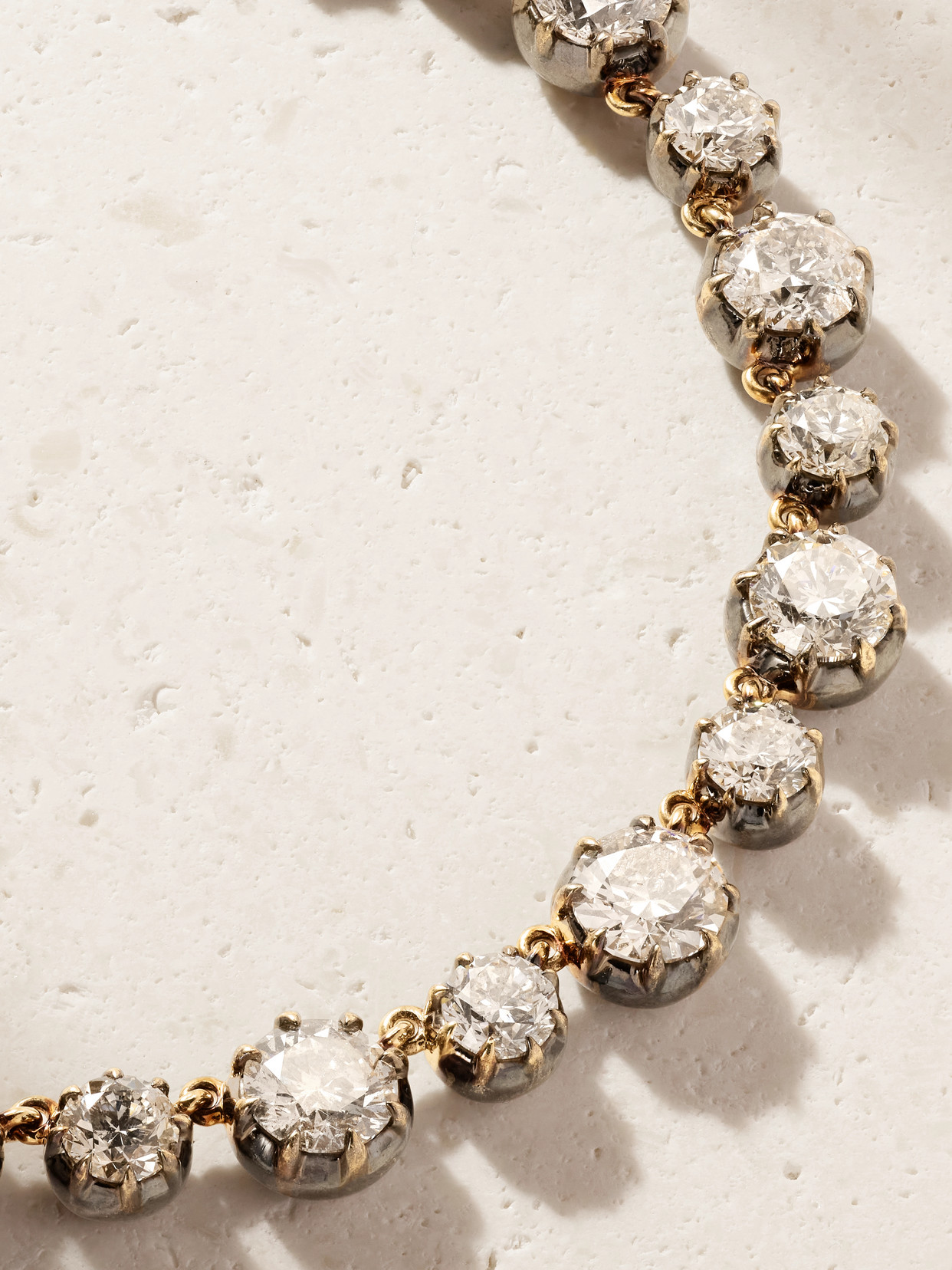 Marlo Laz Georgian Rhodium-plated 14-karat Gold Diamond Necklace