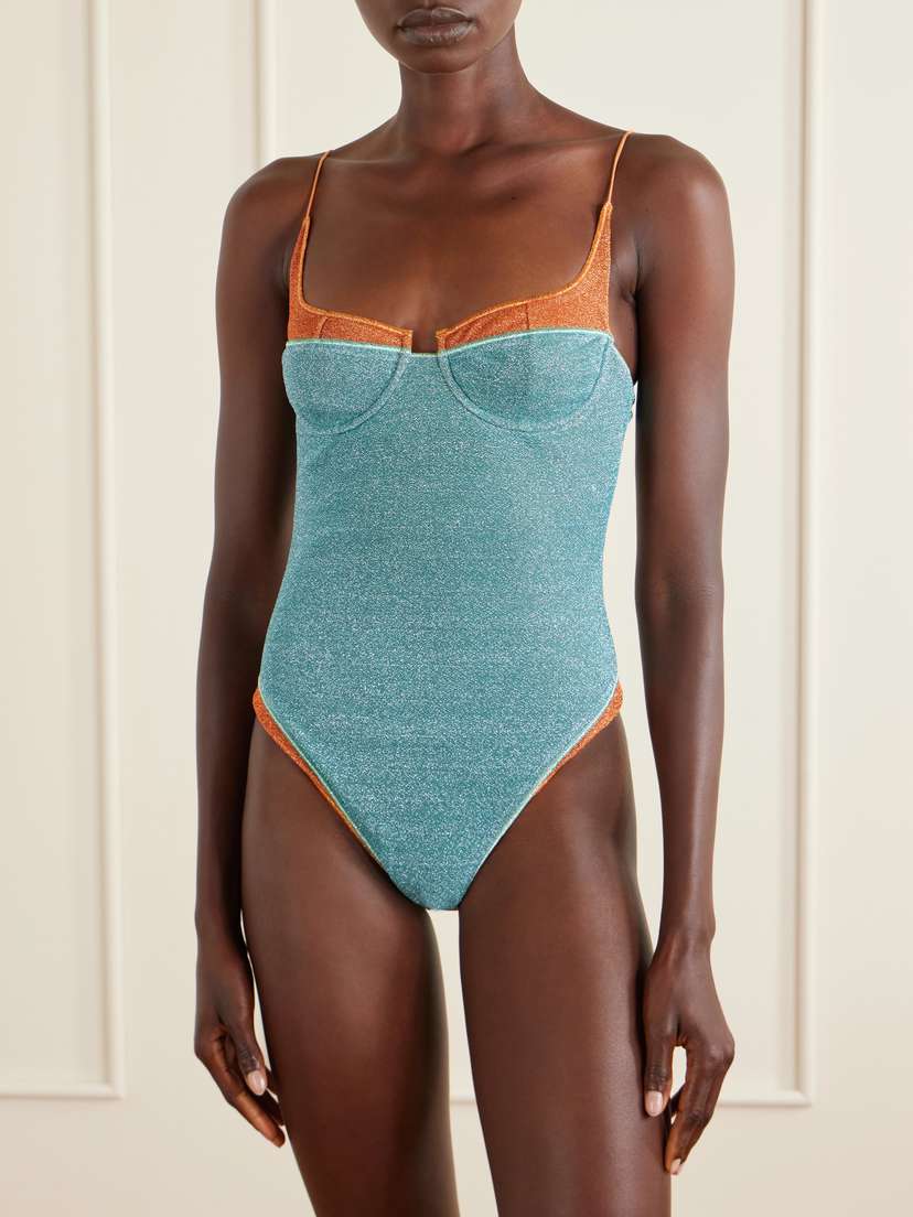 Oséree Lumiere Double Metallic Balconette Swimsuit | Thumbnail 2