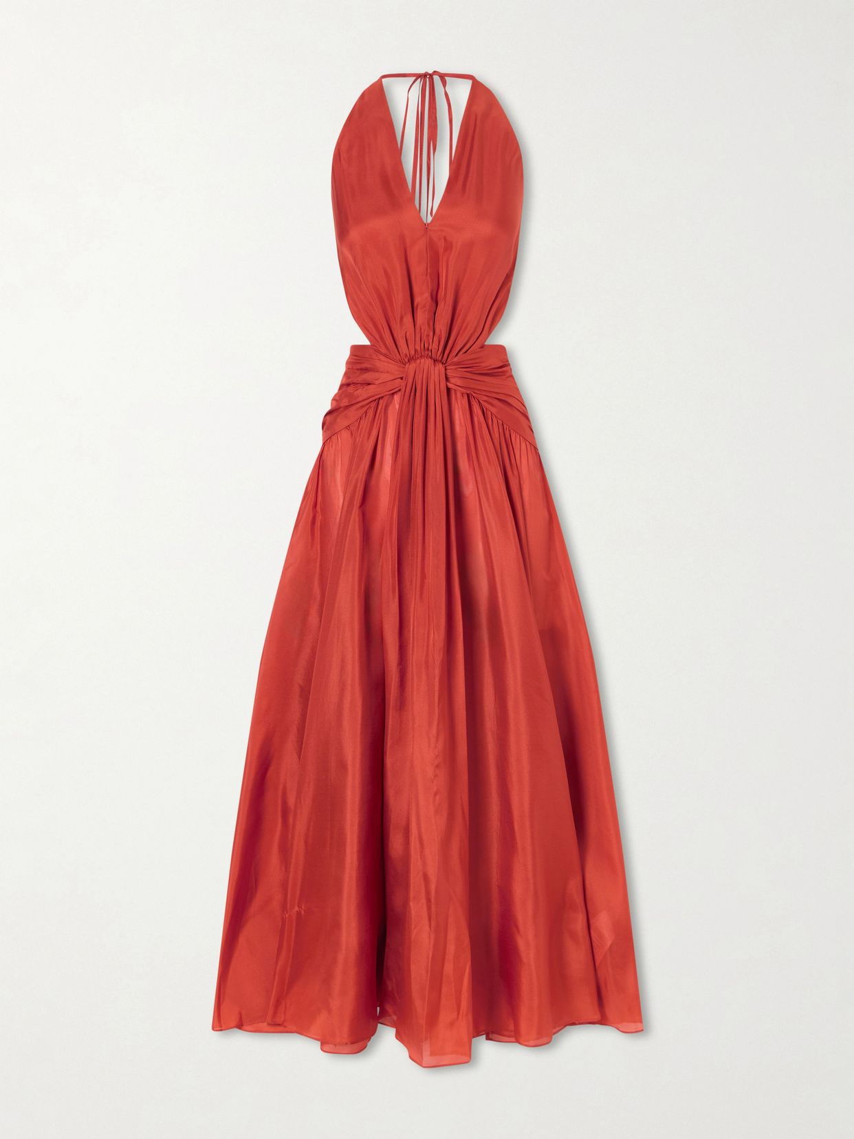 ZIMMERMANN Indra knotted silk halterneck maxi dress