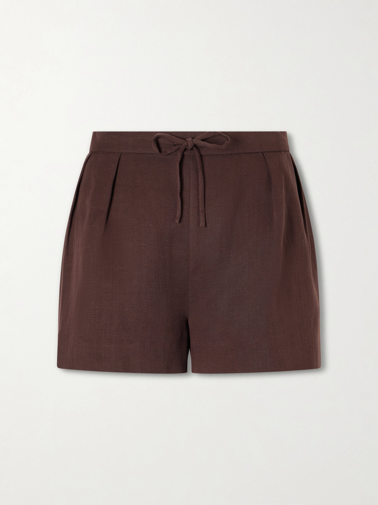 Faithfull Mesa Tencel™ And Linen-blend Shorts In Brown