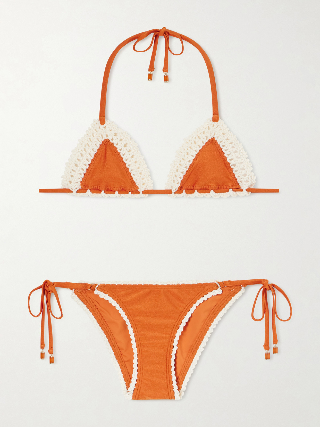 Zimmermann Mahon Crocheted Swimsuit In Orange