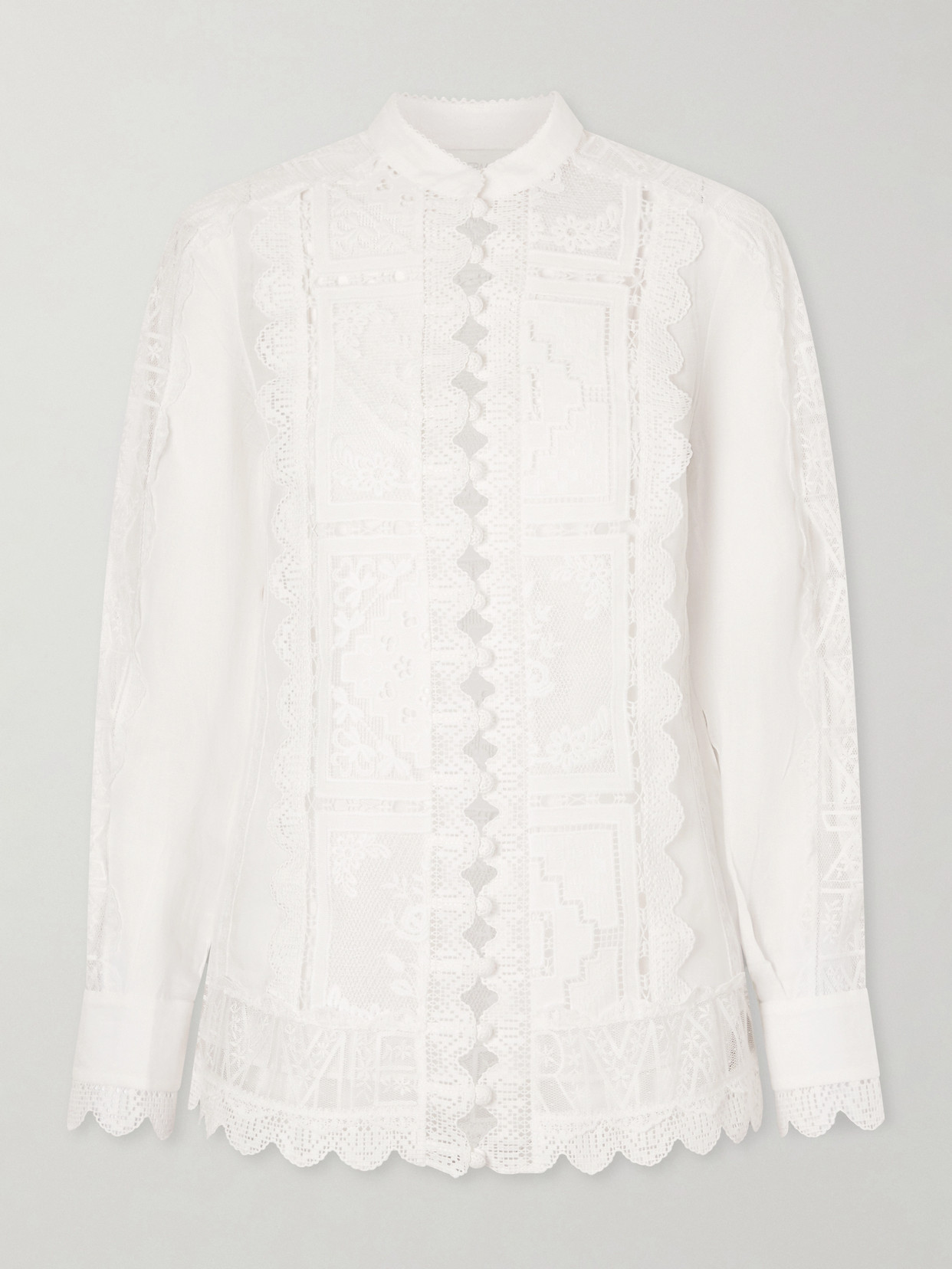 Zimmermann Aster Embroidered Blouse In Neutral